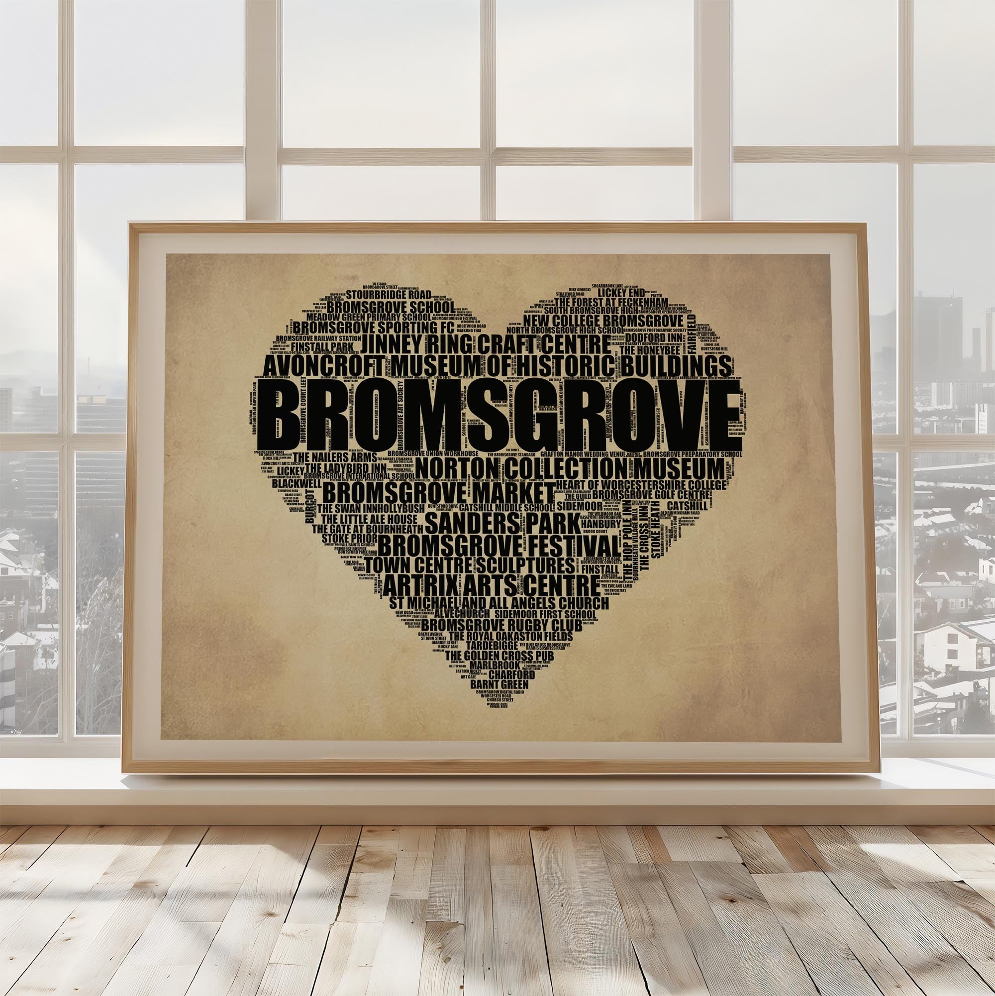 Bromsgrove - Premium Typographic Word Cloud Prints, Posters & Gifts