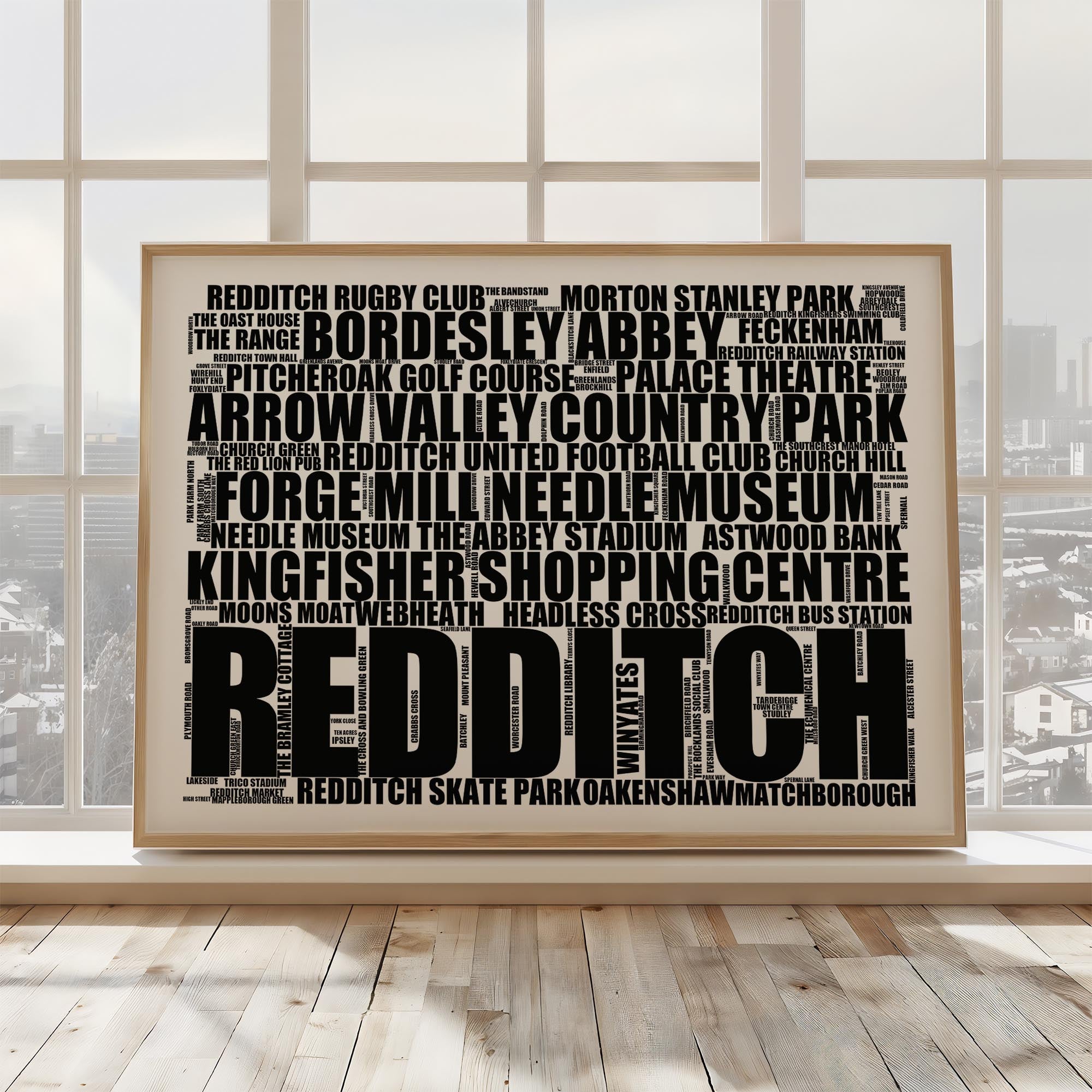 Redditch - Premium Typographic Word Cloud Prints, Posters & Gifts