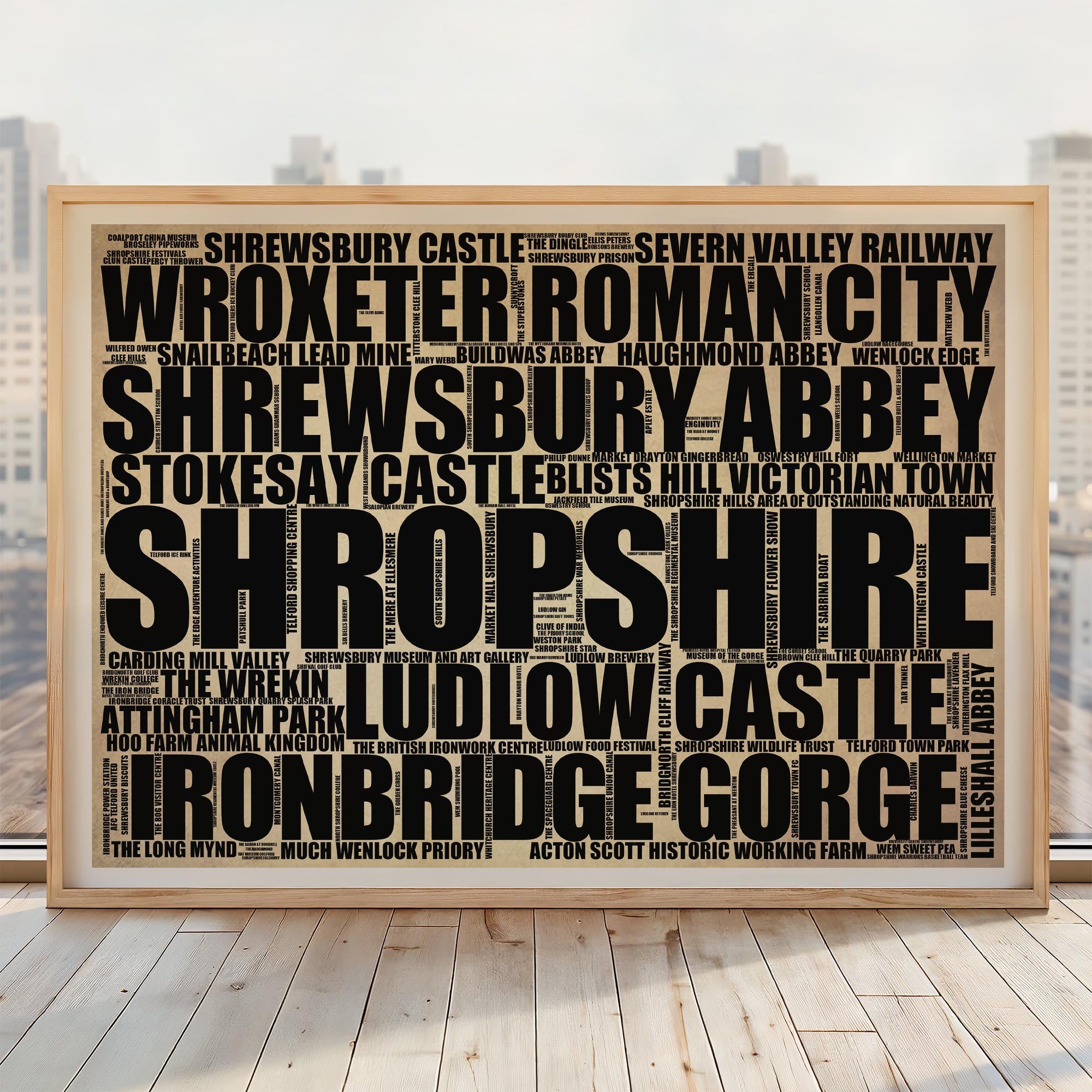 Shropshire - Premium Typographic Word Cloud Prints, Posters & Gifts