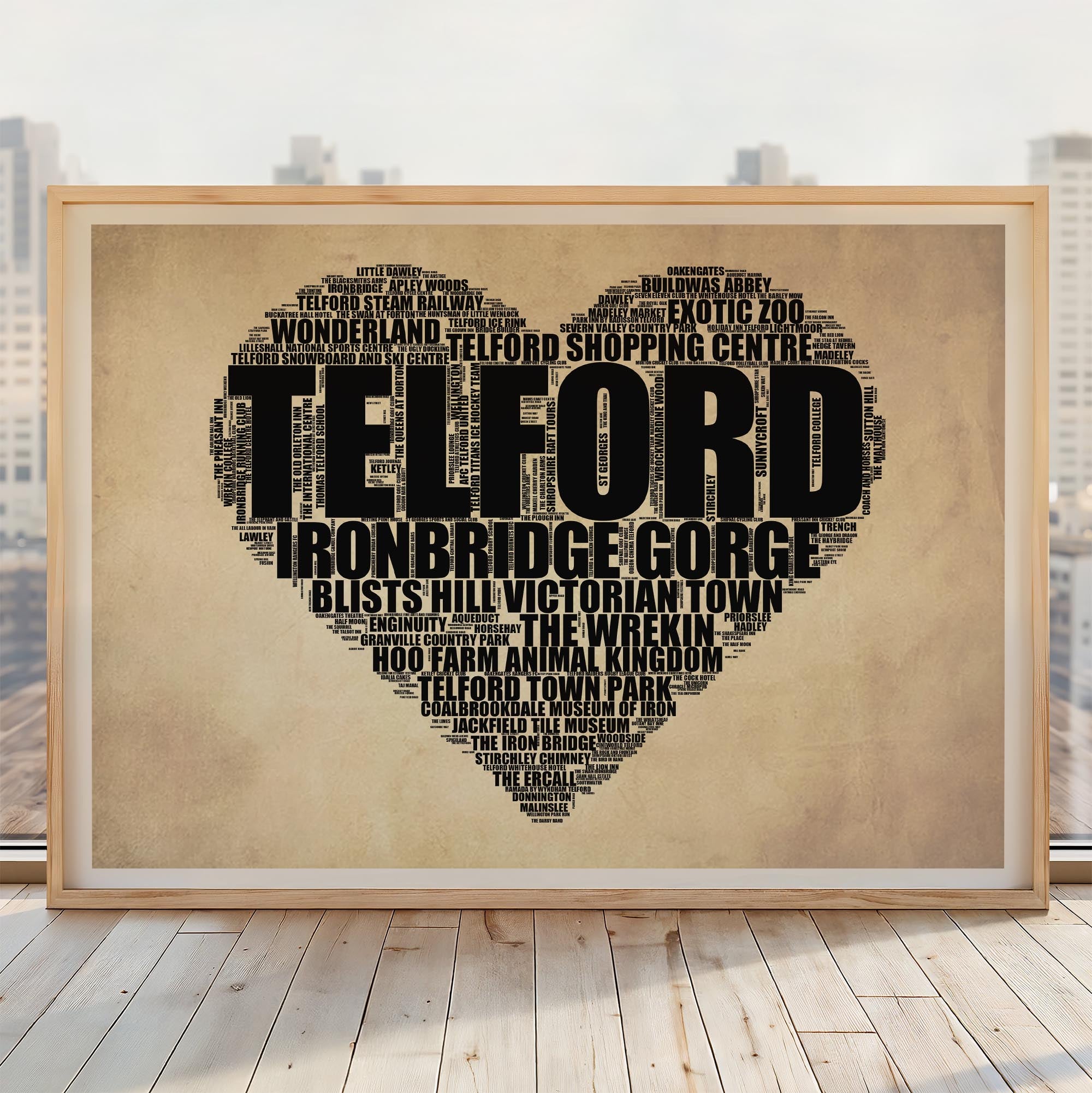 Telford - Premium Typographic Word Cloud Prints, Posters & Gifts