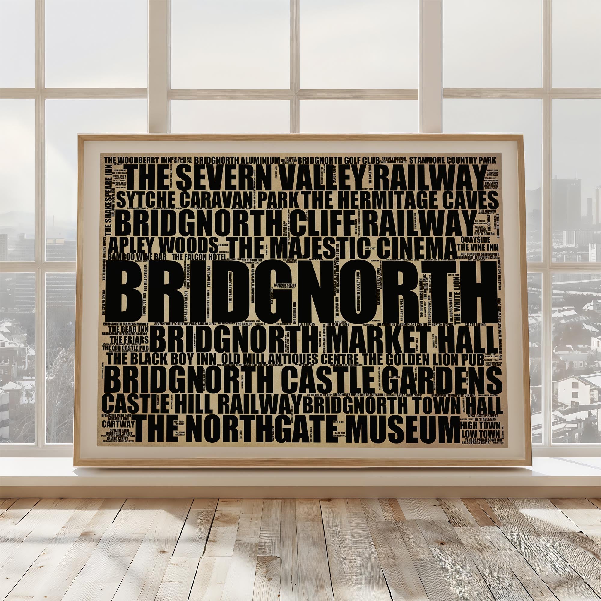 Bridgnorth - Premium Typographic Word Cloud Prints, Posters & Gifts