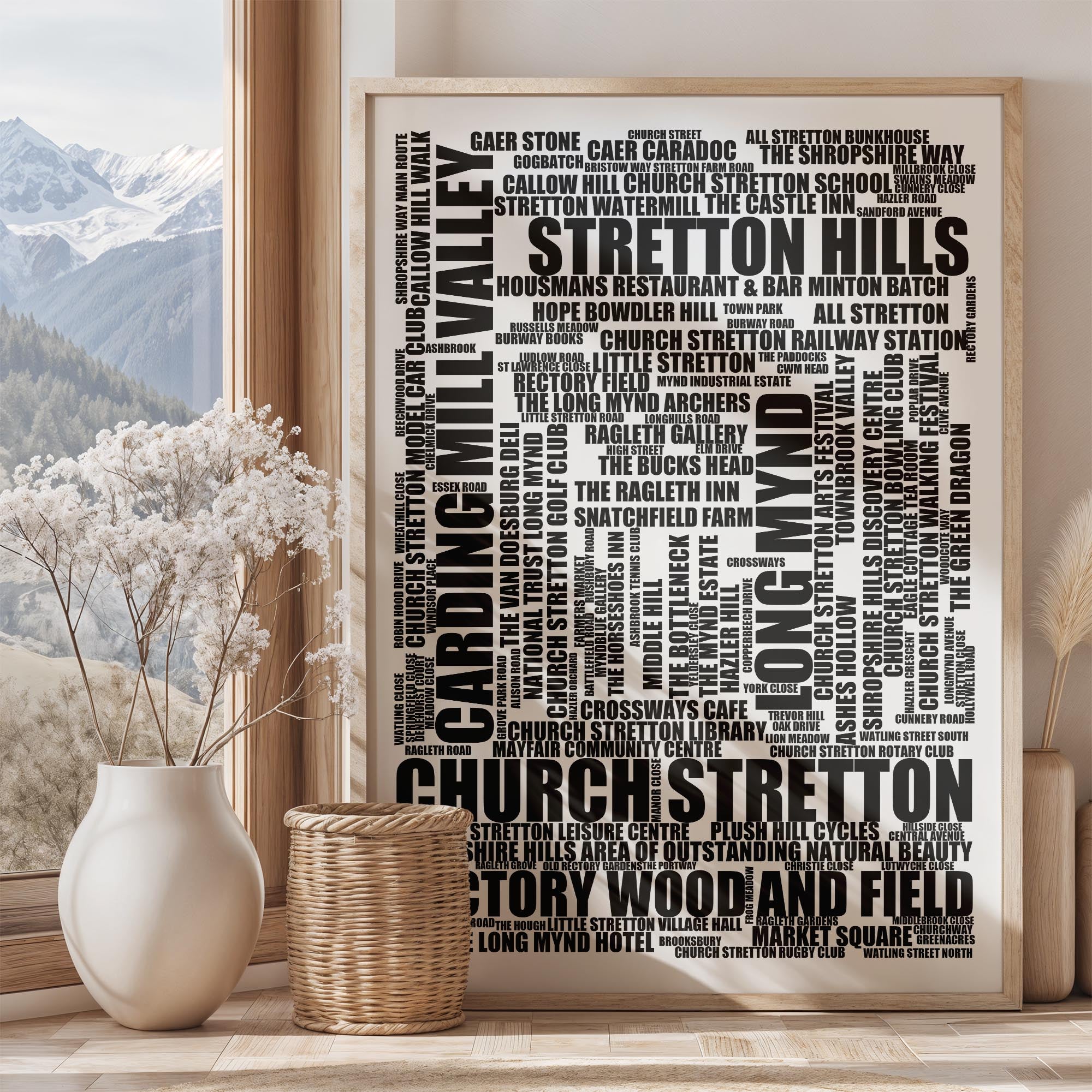 Church Stretton - Premium Typographic Word Cloud Prints, Posters & Gifts