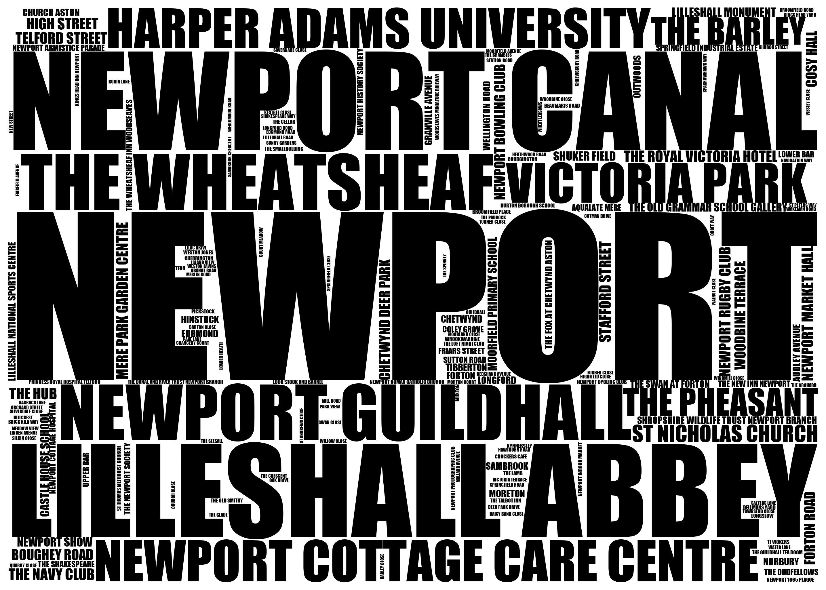 Newport - Premium Typographic Word Cloud Prints, Posters & Gifts