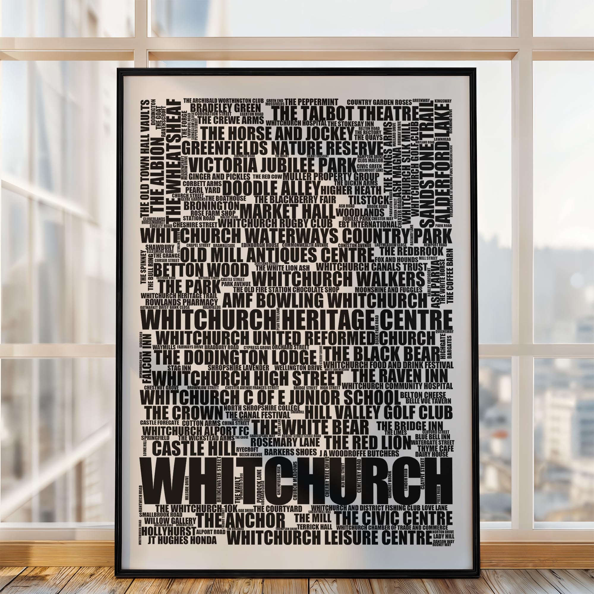 Whitchurch - Premium Typographic Word Cloud Prints, Posters & Gifts