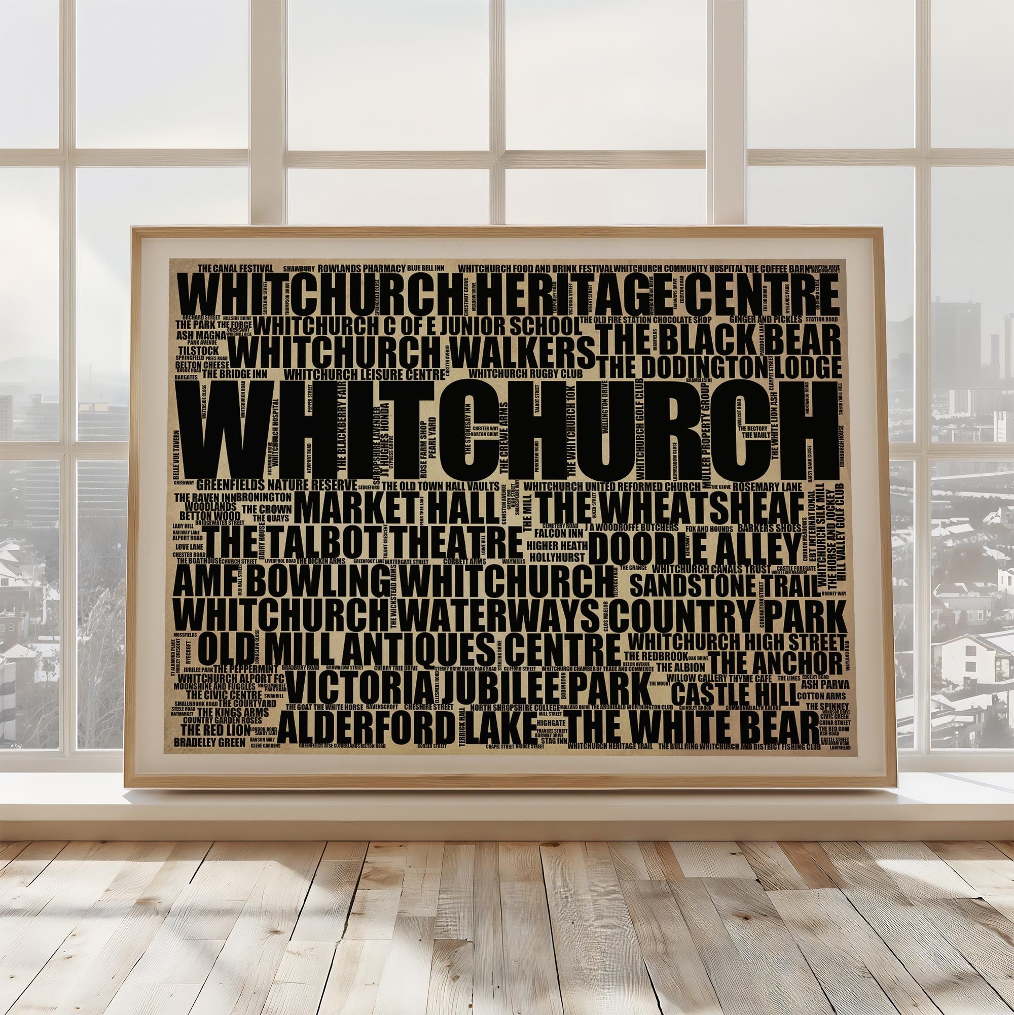 Whitchurch - Premium Typographic Word Cloud Prints, Posters & Gifts