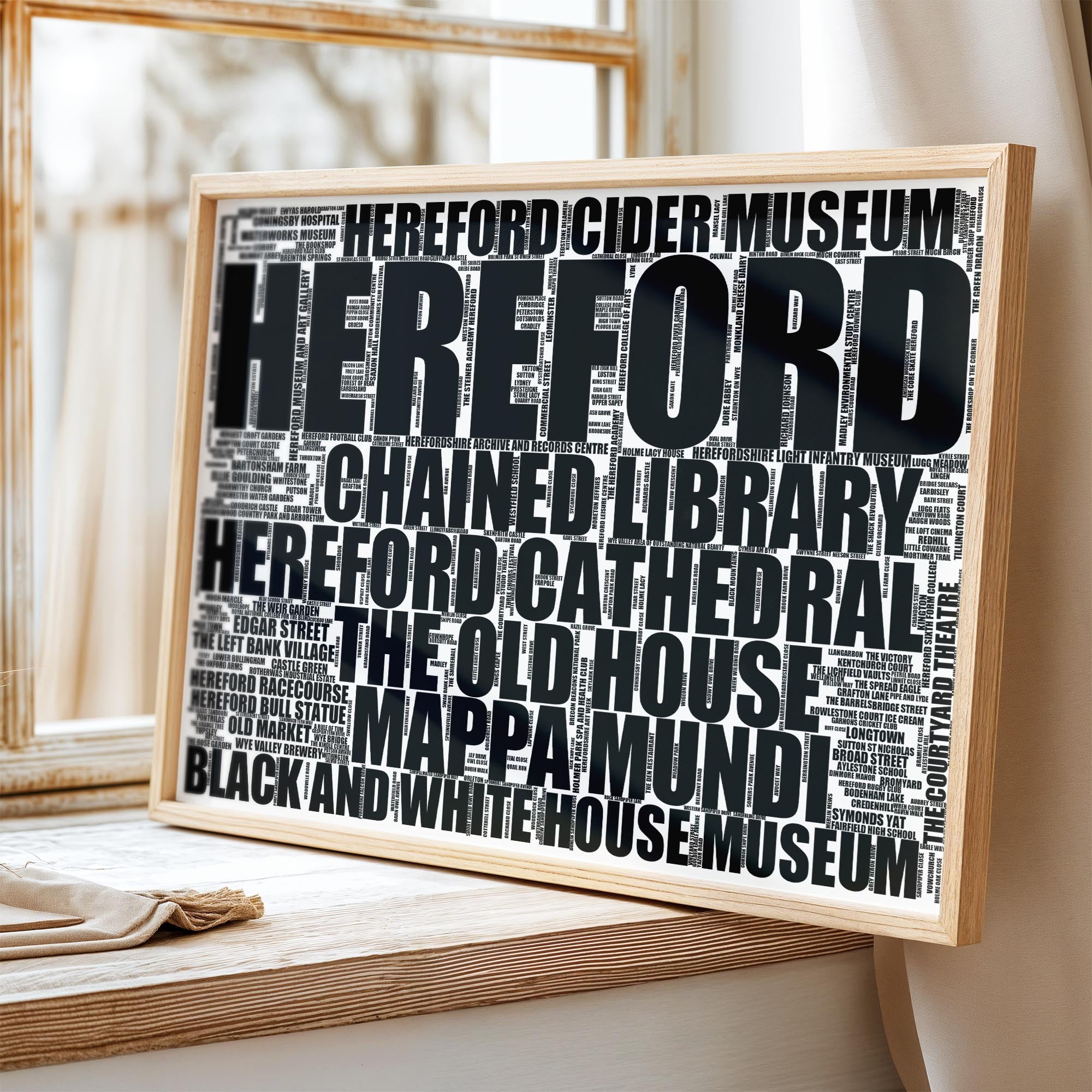 Hereford - Premium Typographic Word Cloud Prints, Posters & Gifts