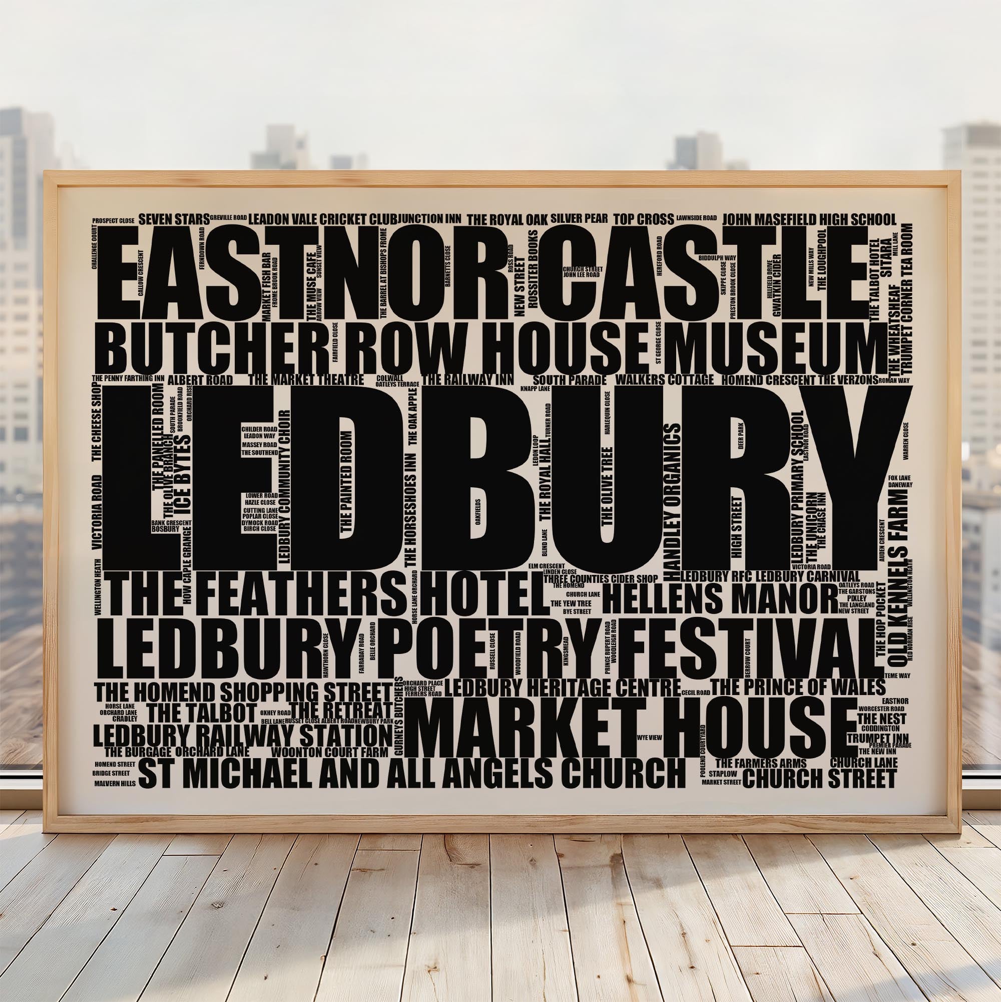 Ledbury - Premium Typographic Word Cloud Prints, Posters & Gifts