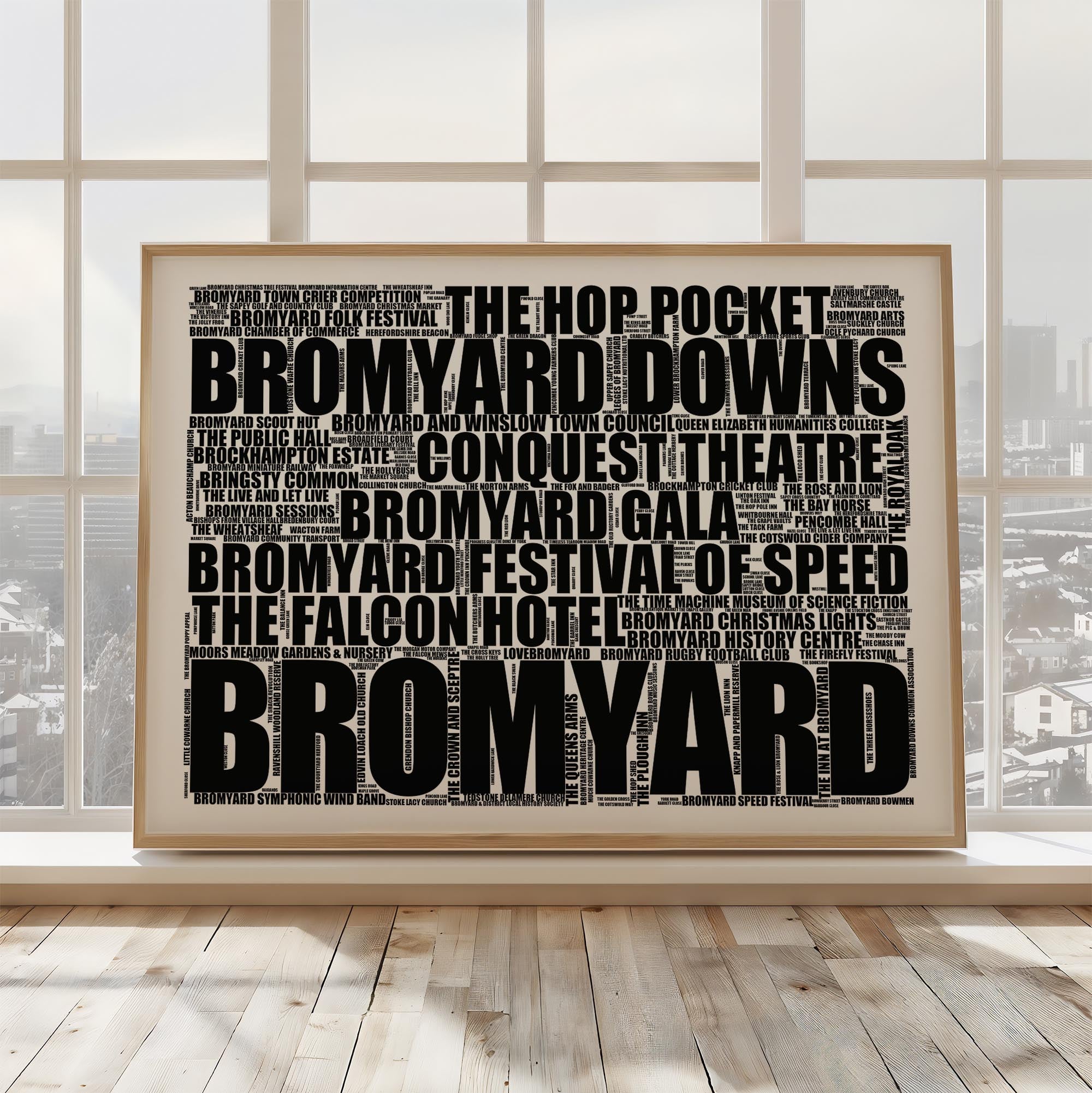 Bromyard - Premium Typographic Word Cloud Prints, Posters & Gifts