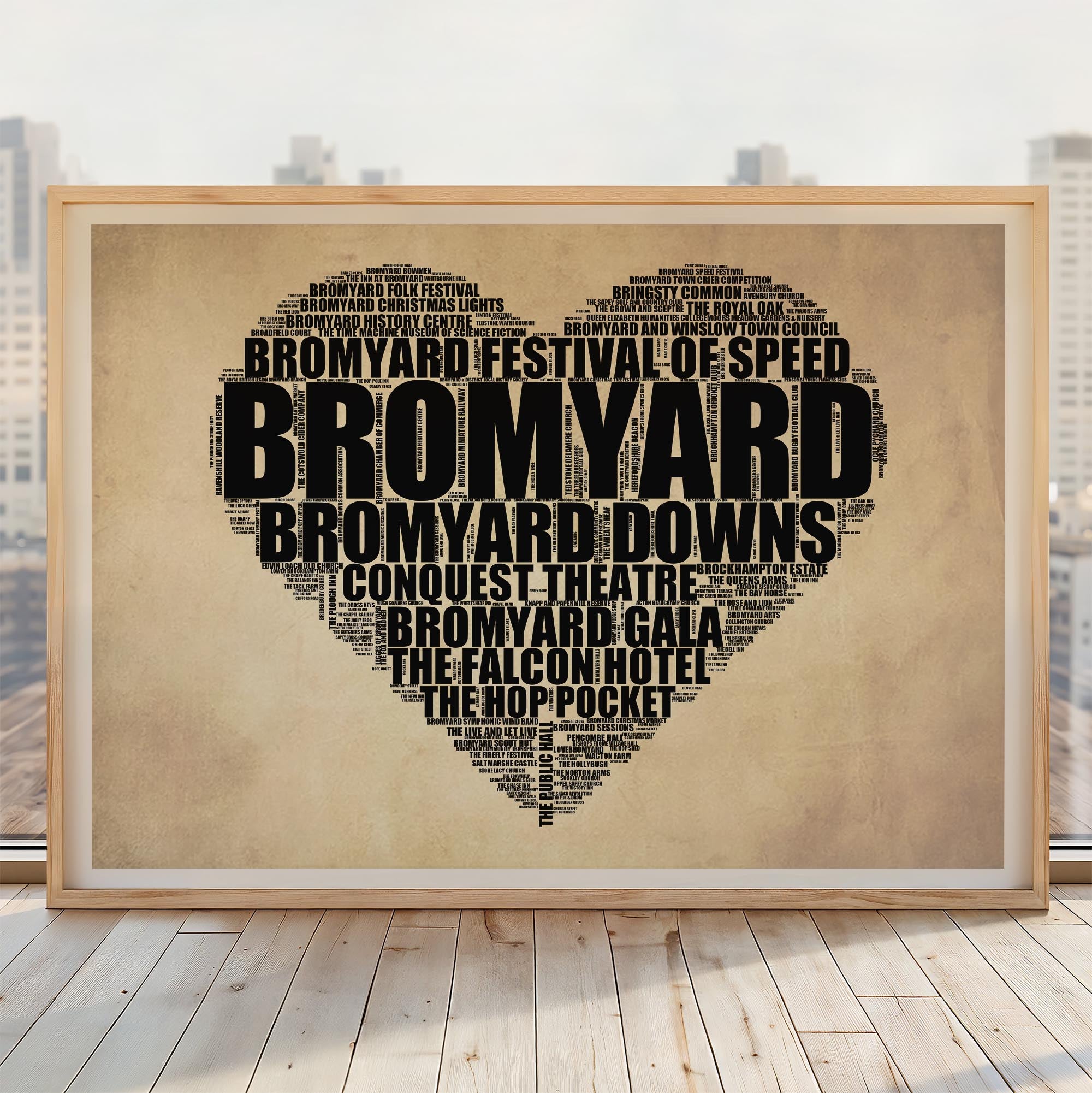 Bromyard - Premium Typographic Word Cloud Prints, Posters & Gifts