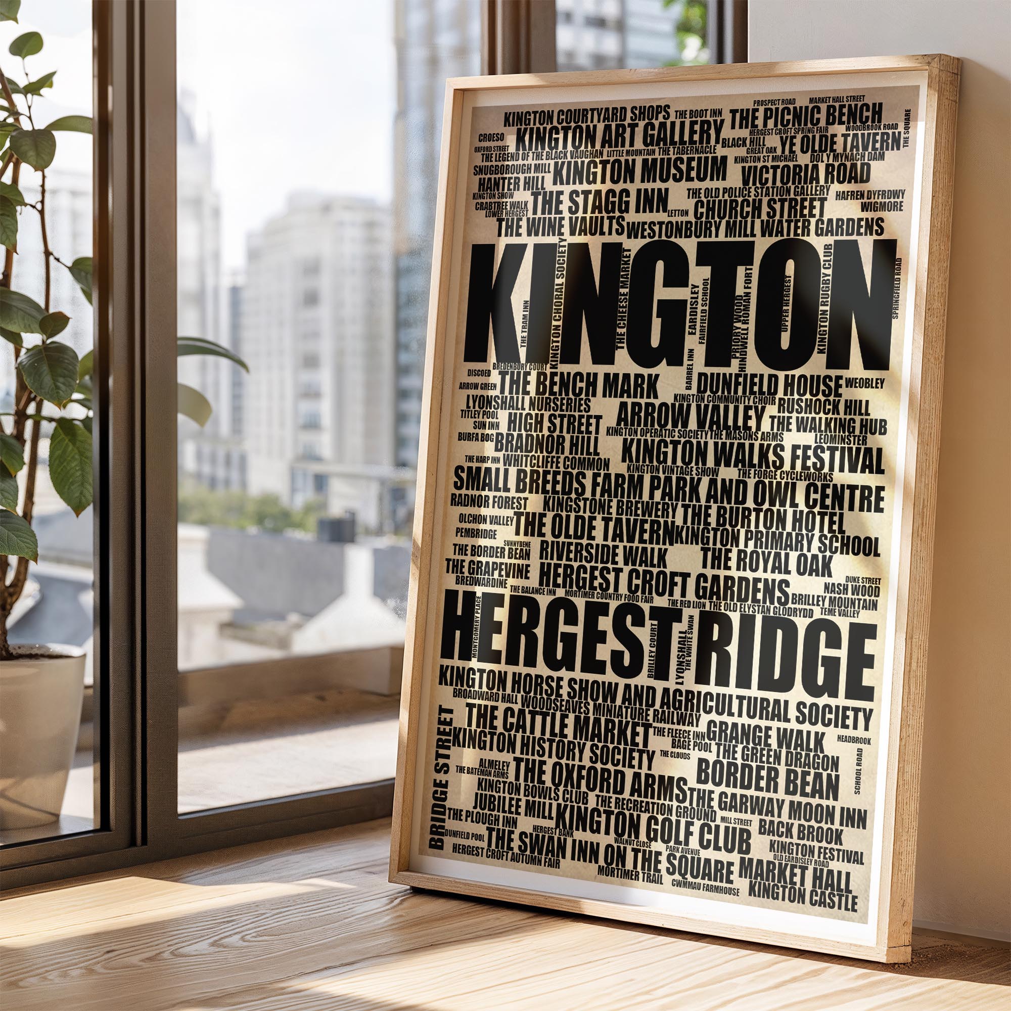 Kington - Premium Typographic Word Cloud Prints, Posters & Gifts