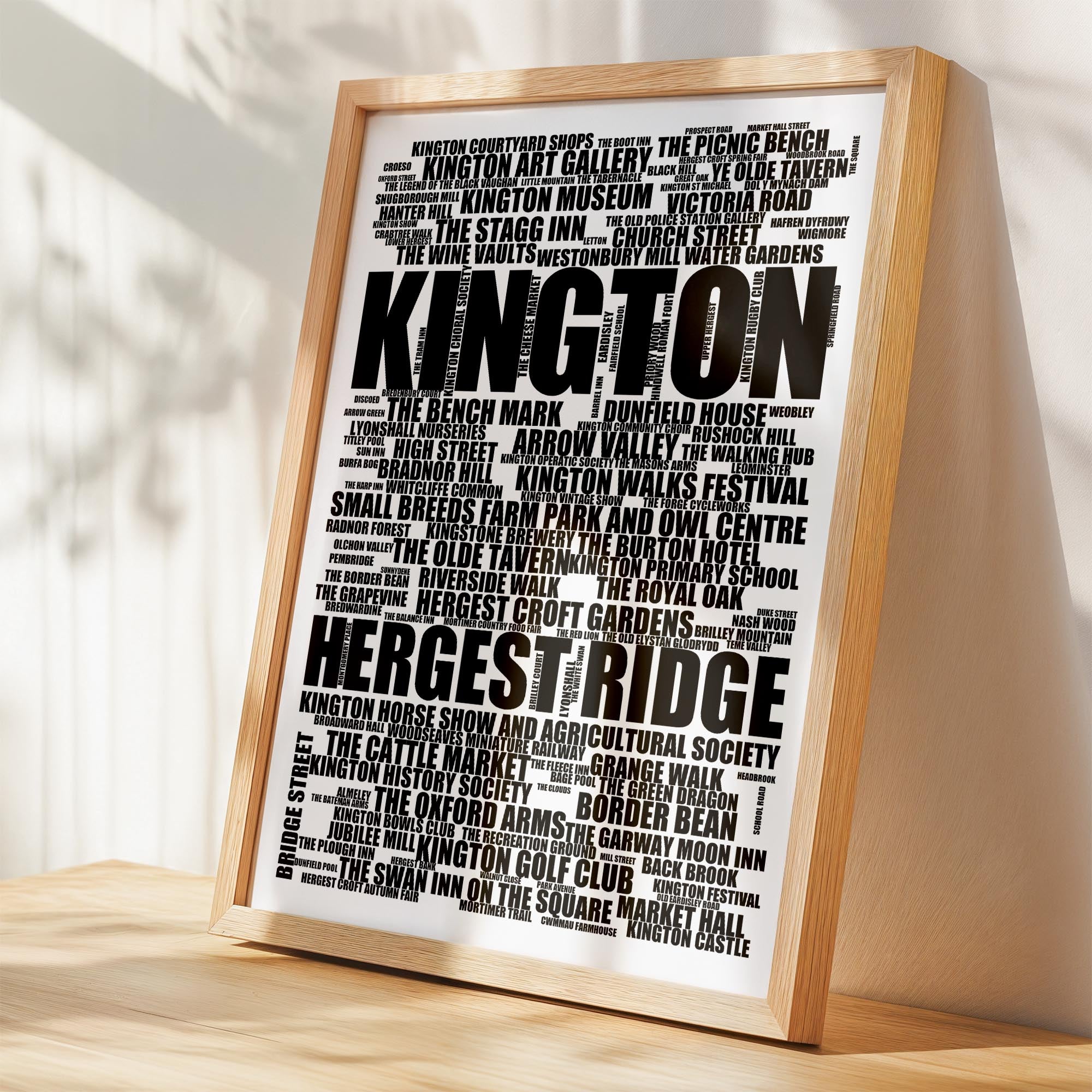 Kington - Premium Typographic Word Cloud Prints, Posters & Gifts