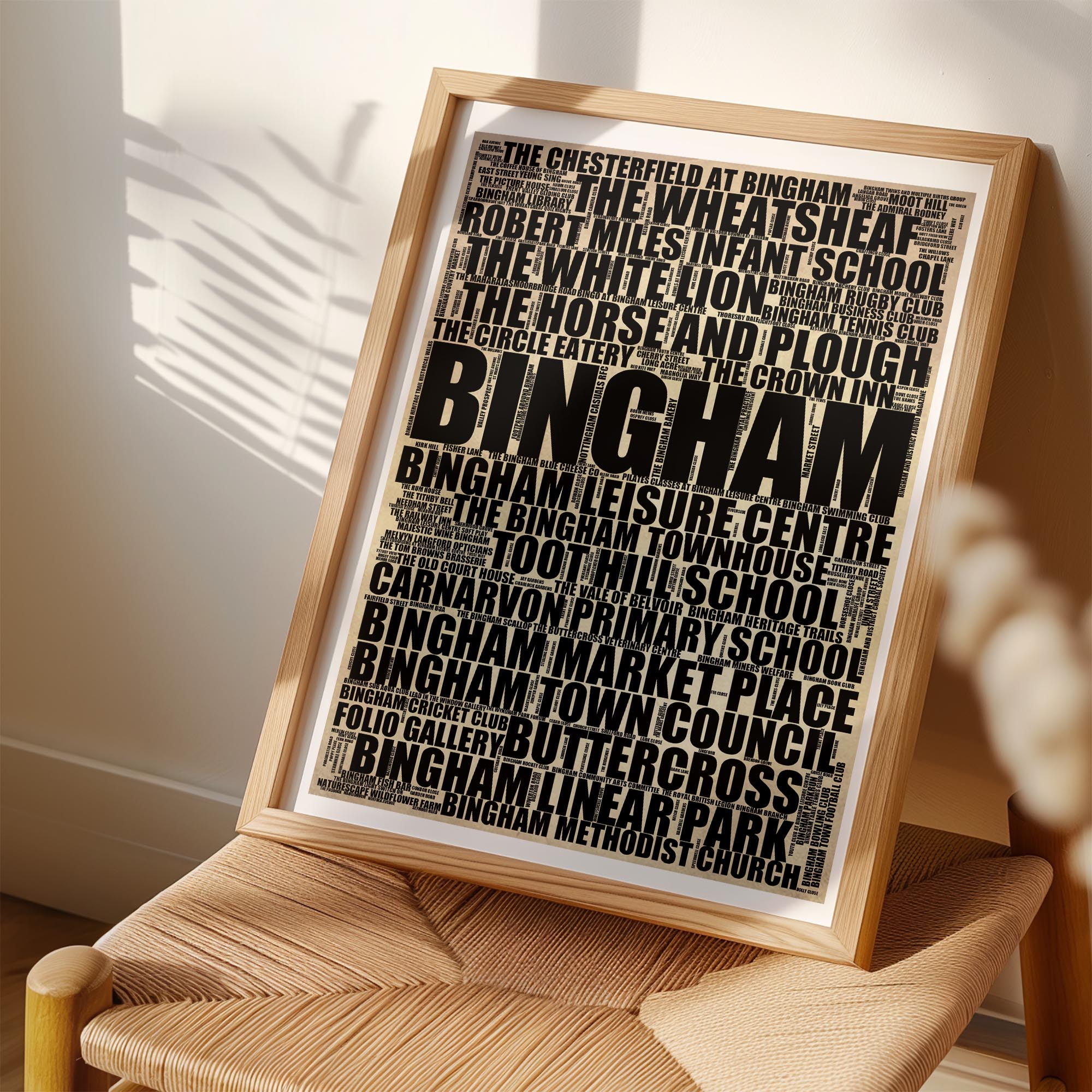 Bingham - Premium Typographic Word Cloud Prints, Posters & Gifts