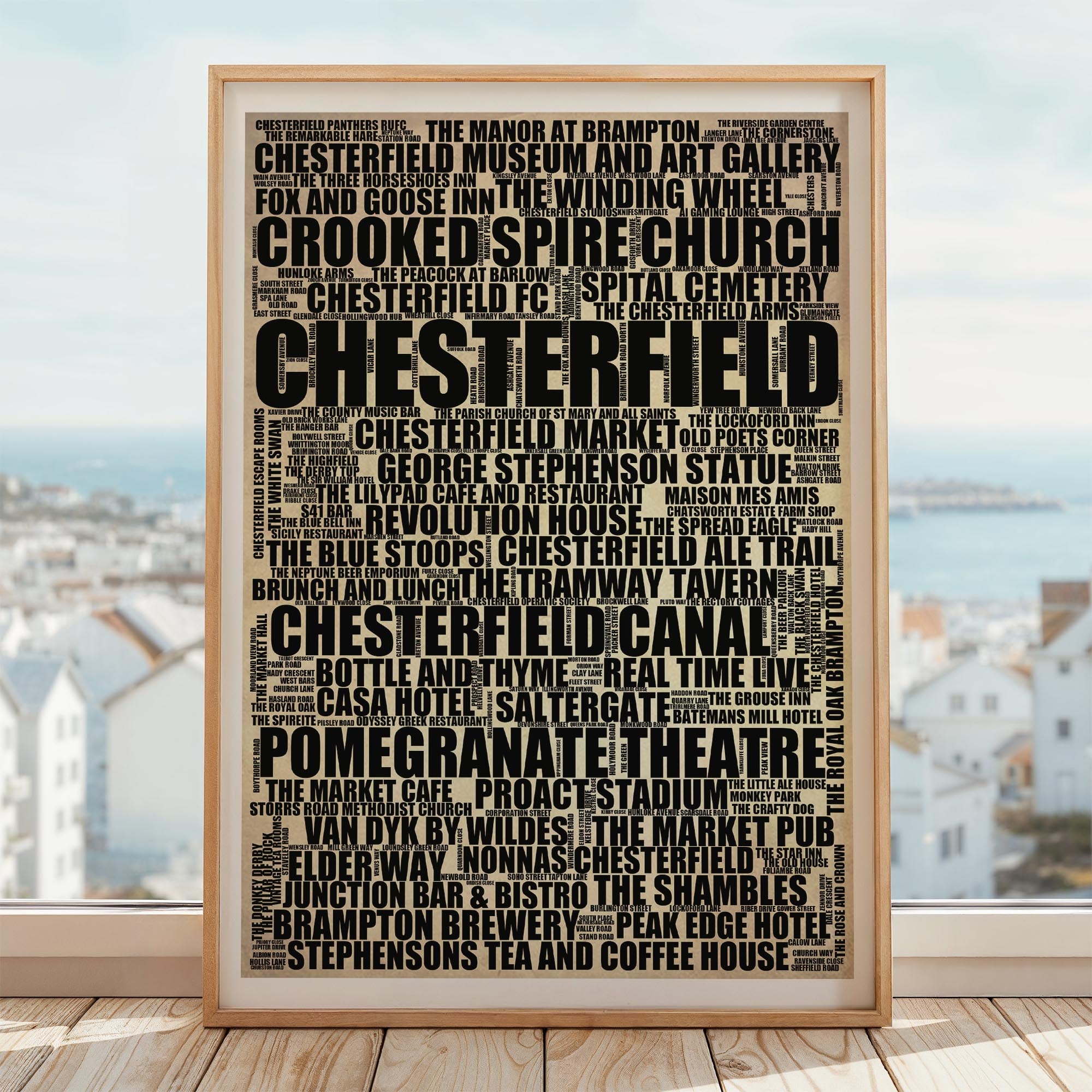 Chesterfield - Premium Typographic Word Cloud Prints, Posters & Gifts
