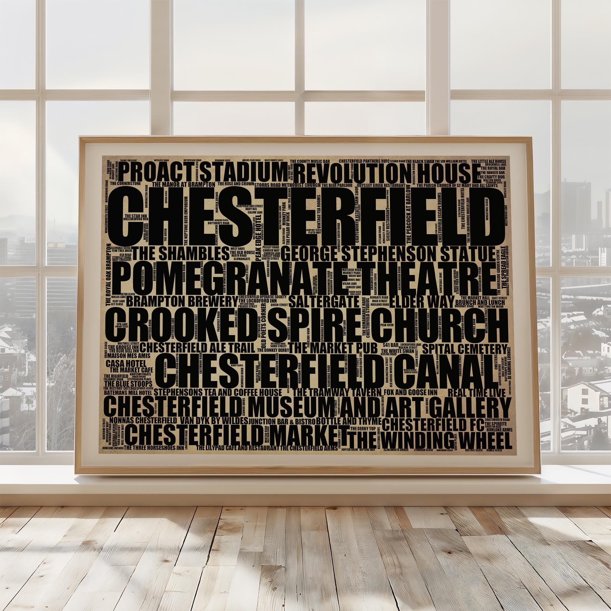 Chesterfield - Premium Typographic Word Cloud Prints, Posters & Gifts