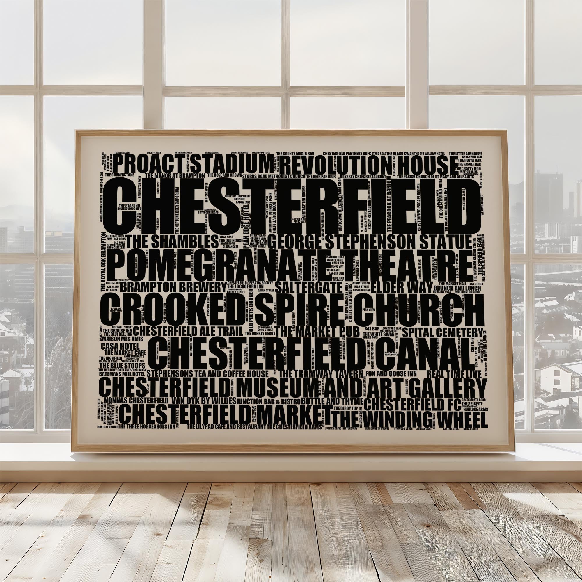 Chesterfield - Premium Typographic Word Cloud Prints, Posters & Gifts