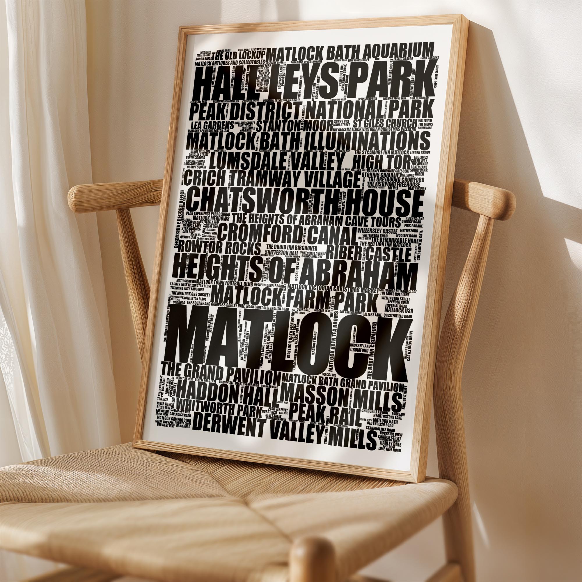 Matlock - Premium Typographic Word Cloud Prints, Posters & Gifts