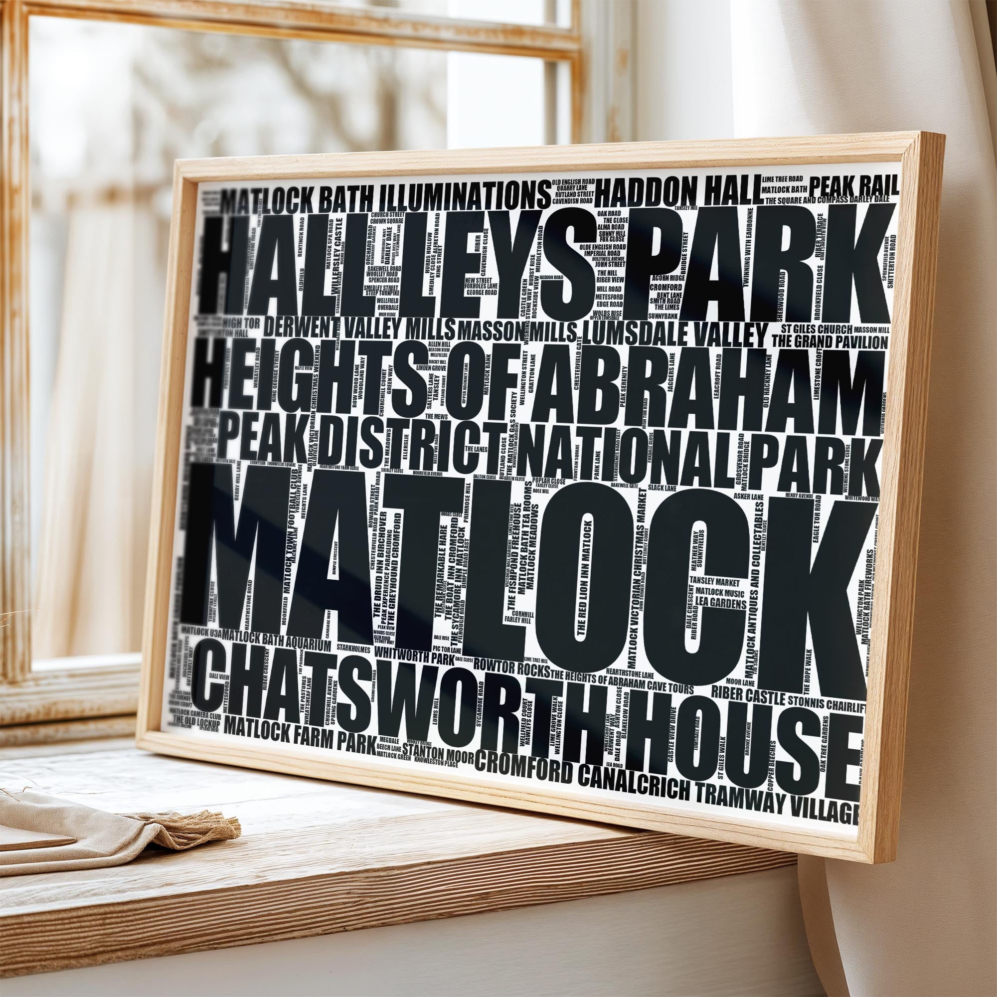 Matlock - Premium Typographic Word Cloud Prints, Posters & Gifts