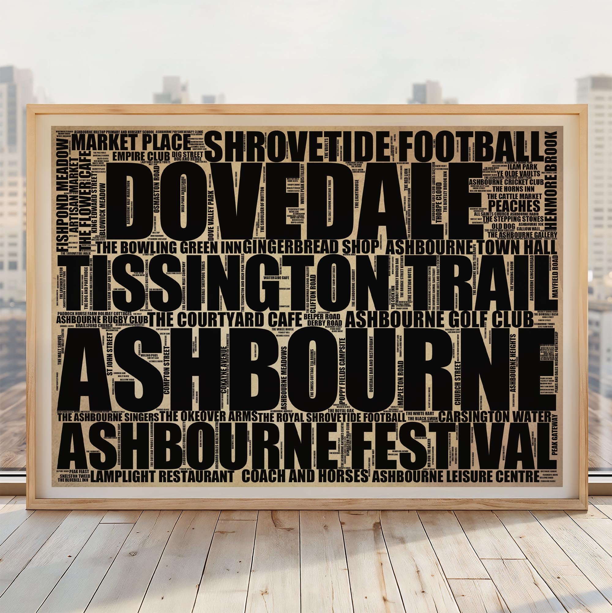 Ashbourne - Premium Typographic Word Cloud Prints, Posters & Gifts