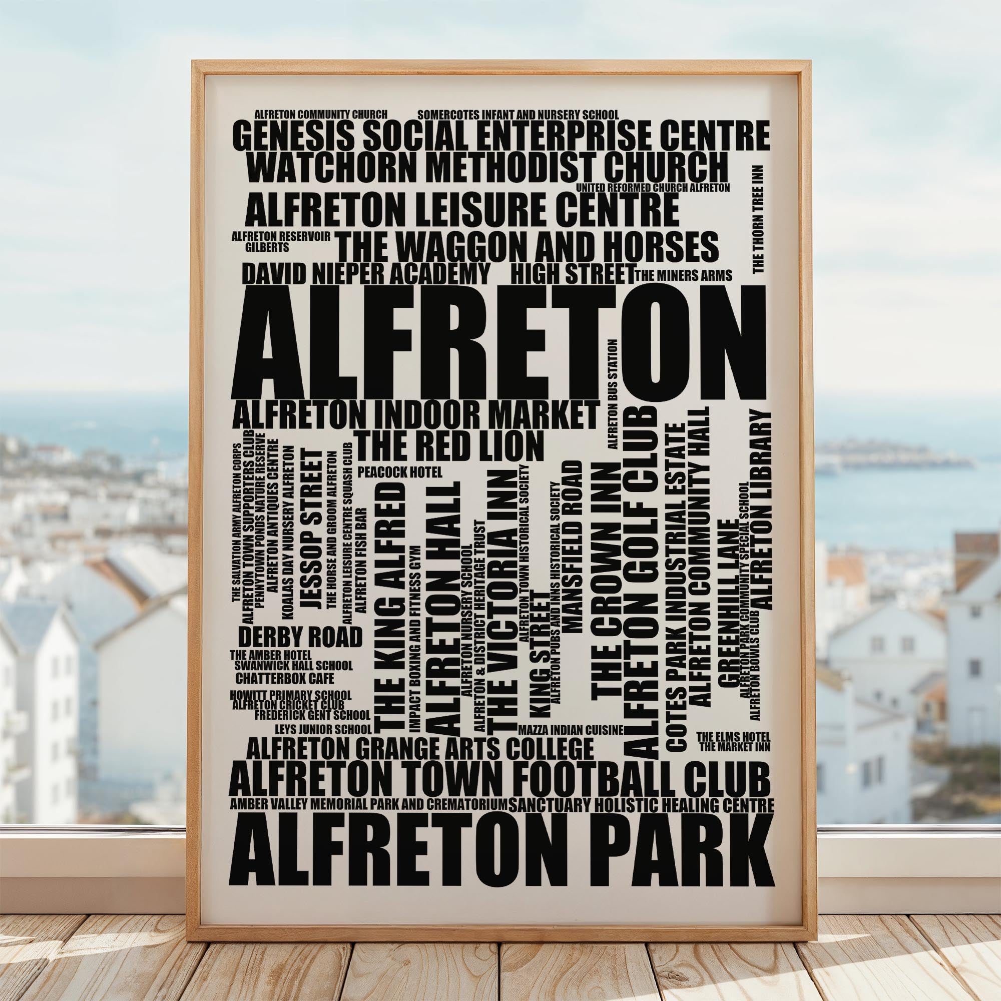 Alfreton - Premium Typographic Word Cloud Prints, Posters & Gifts