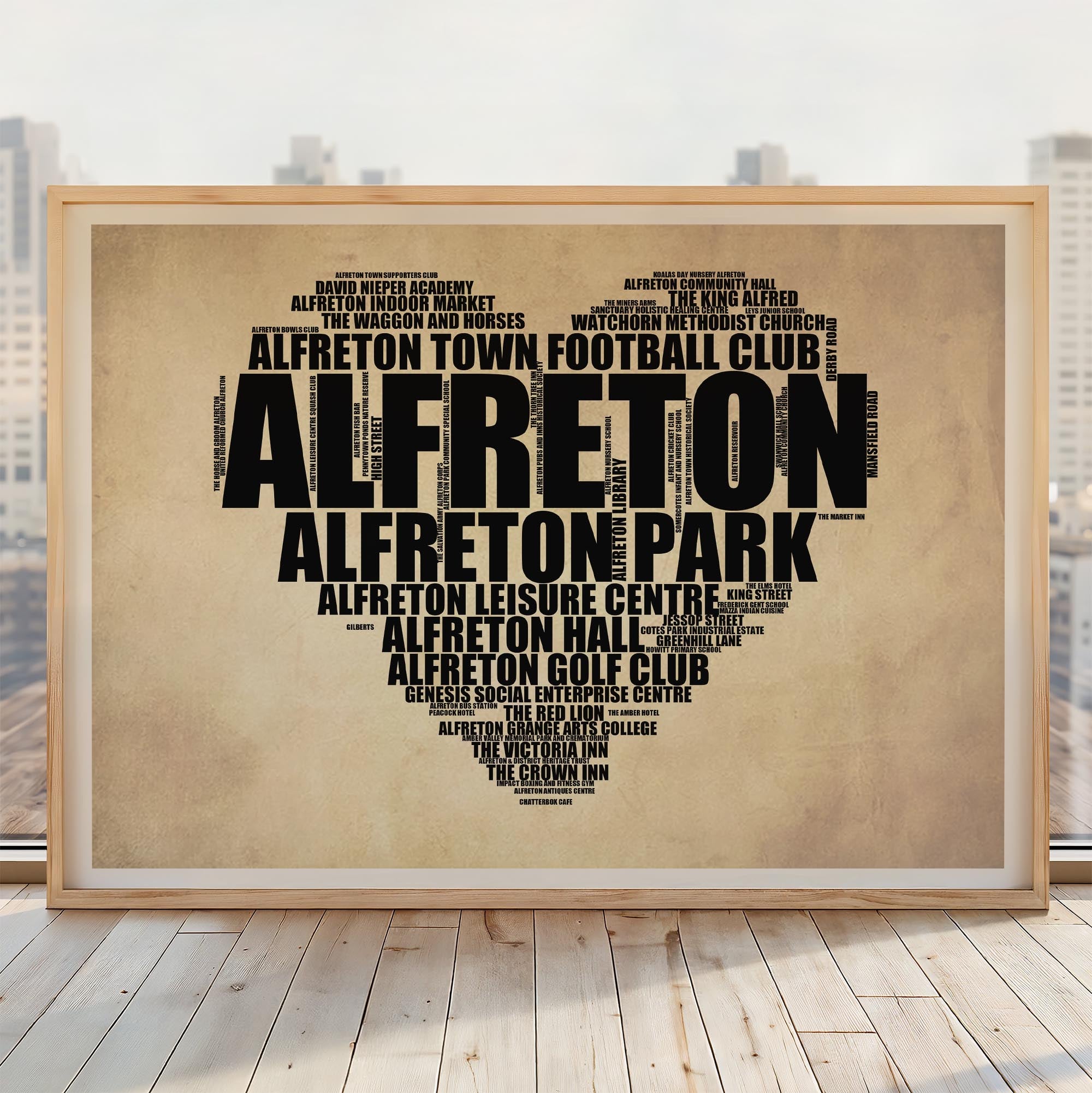 Alfreton - Premium Typographic Word Cloud Prints, Posters & Gifts