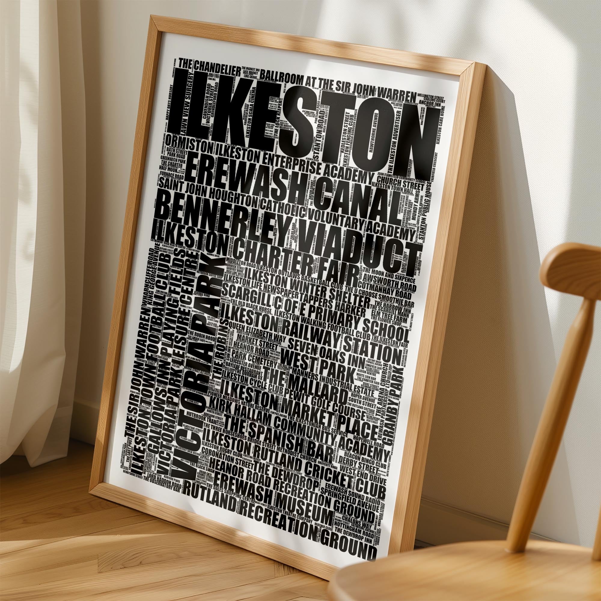 Ilkeston - Premium Typographic Word Cloud Prints, Posters & Gifts