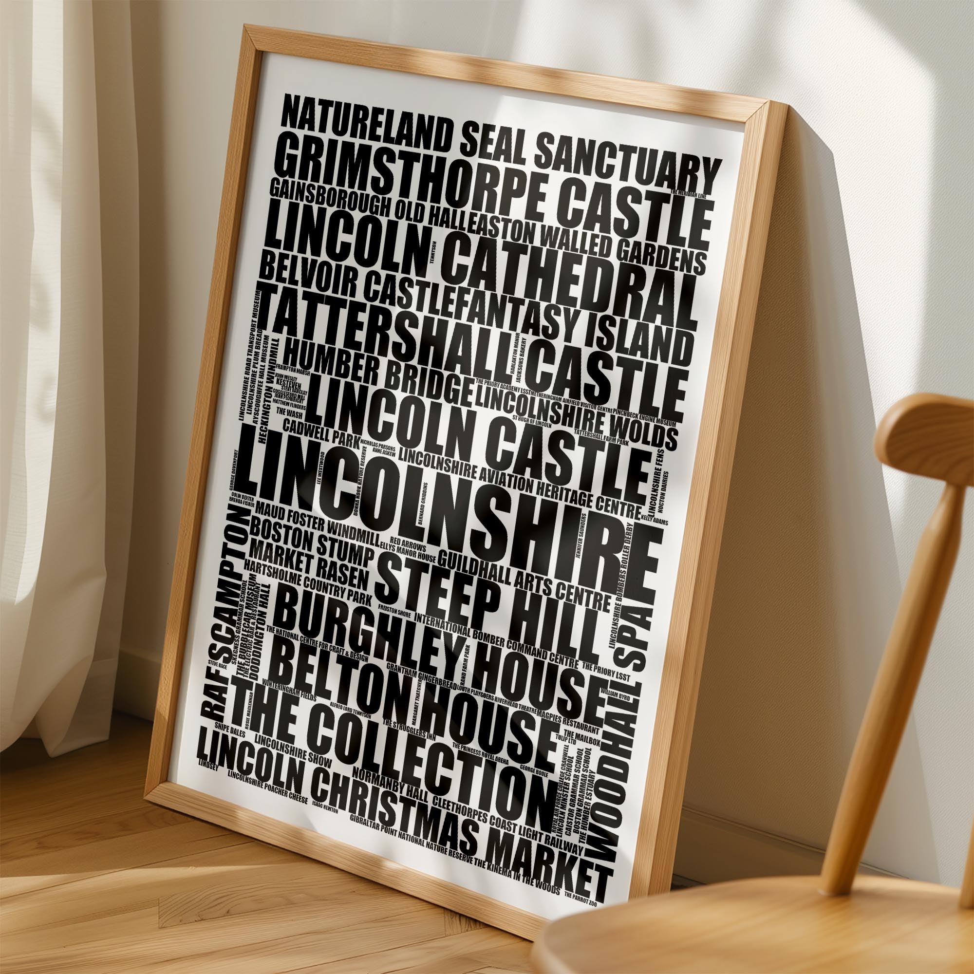 Lincolnshire - Premium Typographic Word Cloud Prints, Posters & Gifts