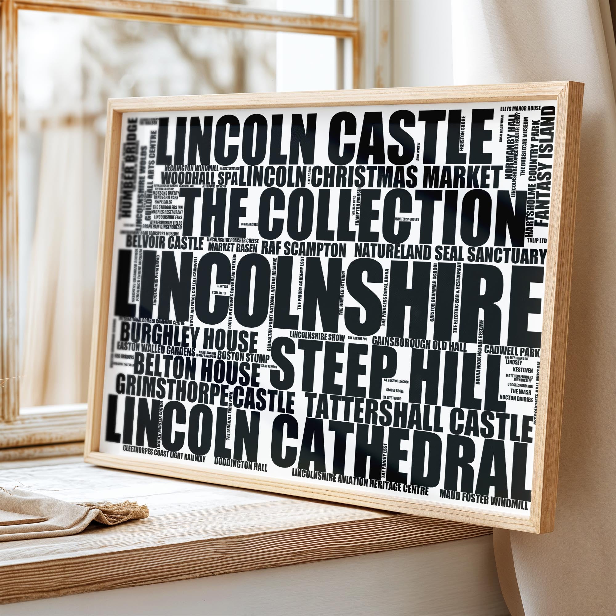 Lincolnshire - Premium Typographic Word Cloud Prints, Posters & Gifts