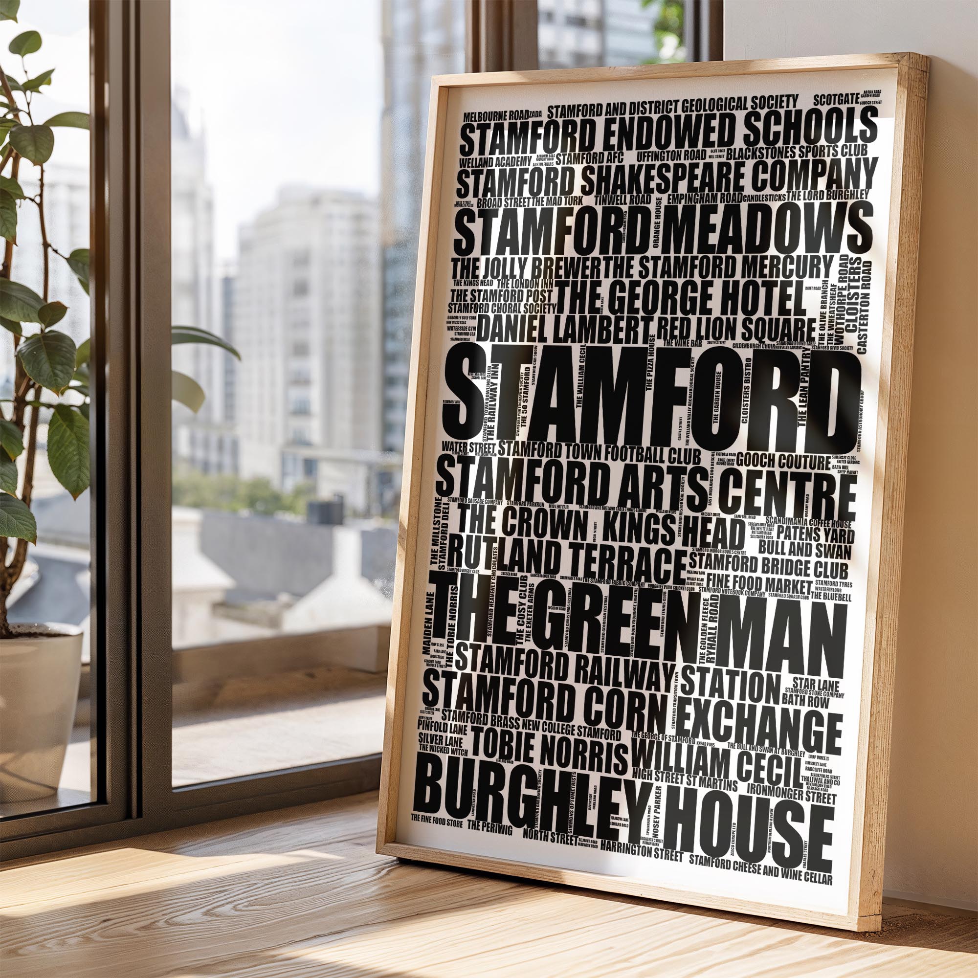 Stamford - Premium Typographic Word Cloud Prints, Posters & Gifts