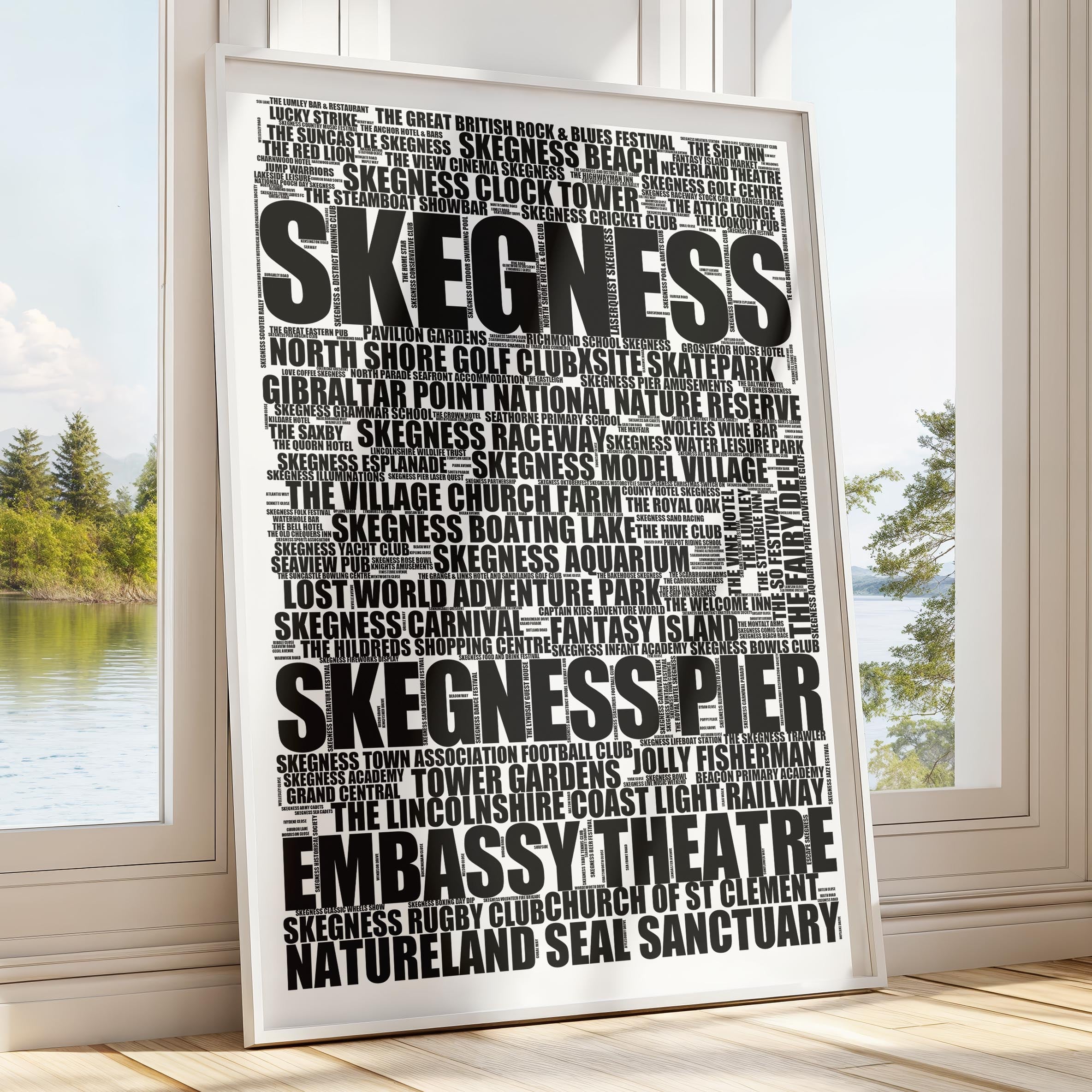 Skegness - Premium Typographic Word Cloud Prints, Posters & Gifts