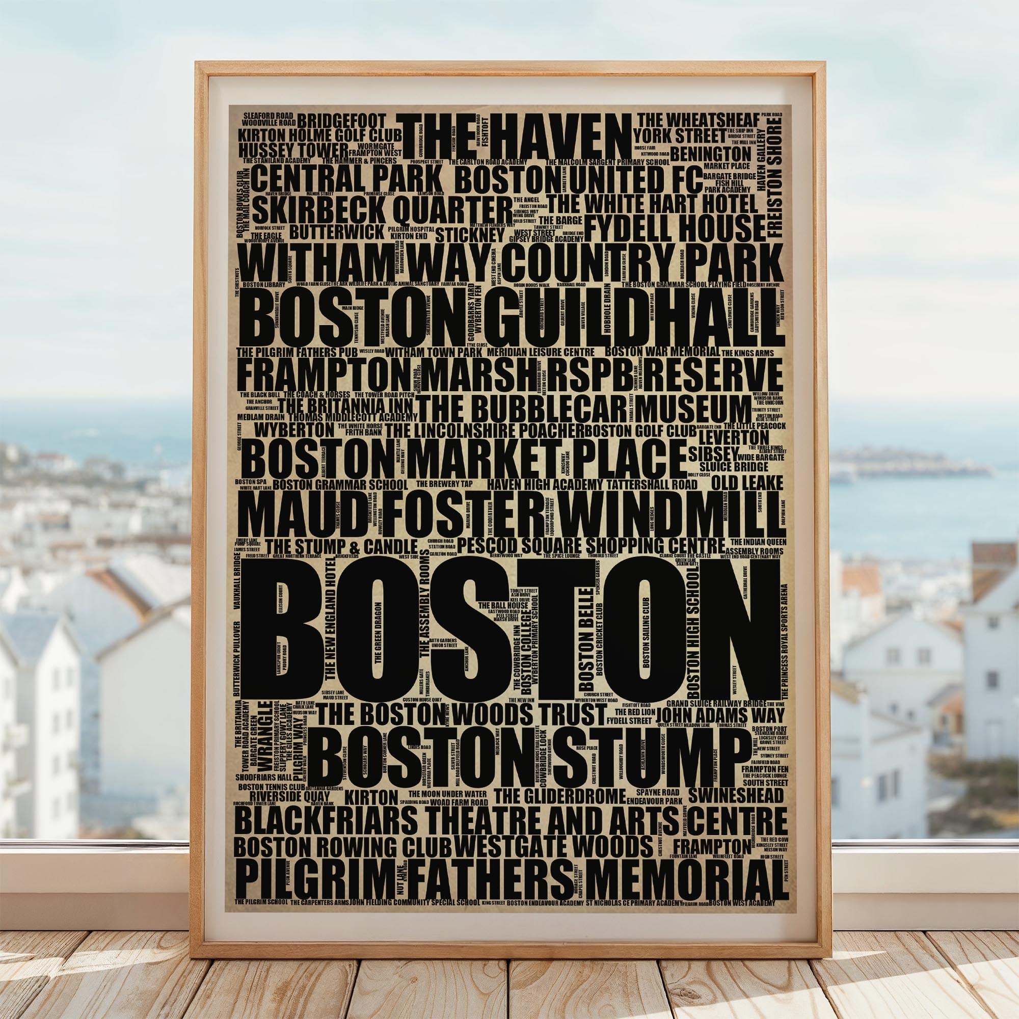 Boston - Premium Typographic Word Cloud Prints, Posters & Gifts