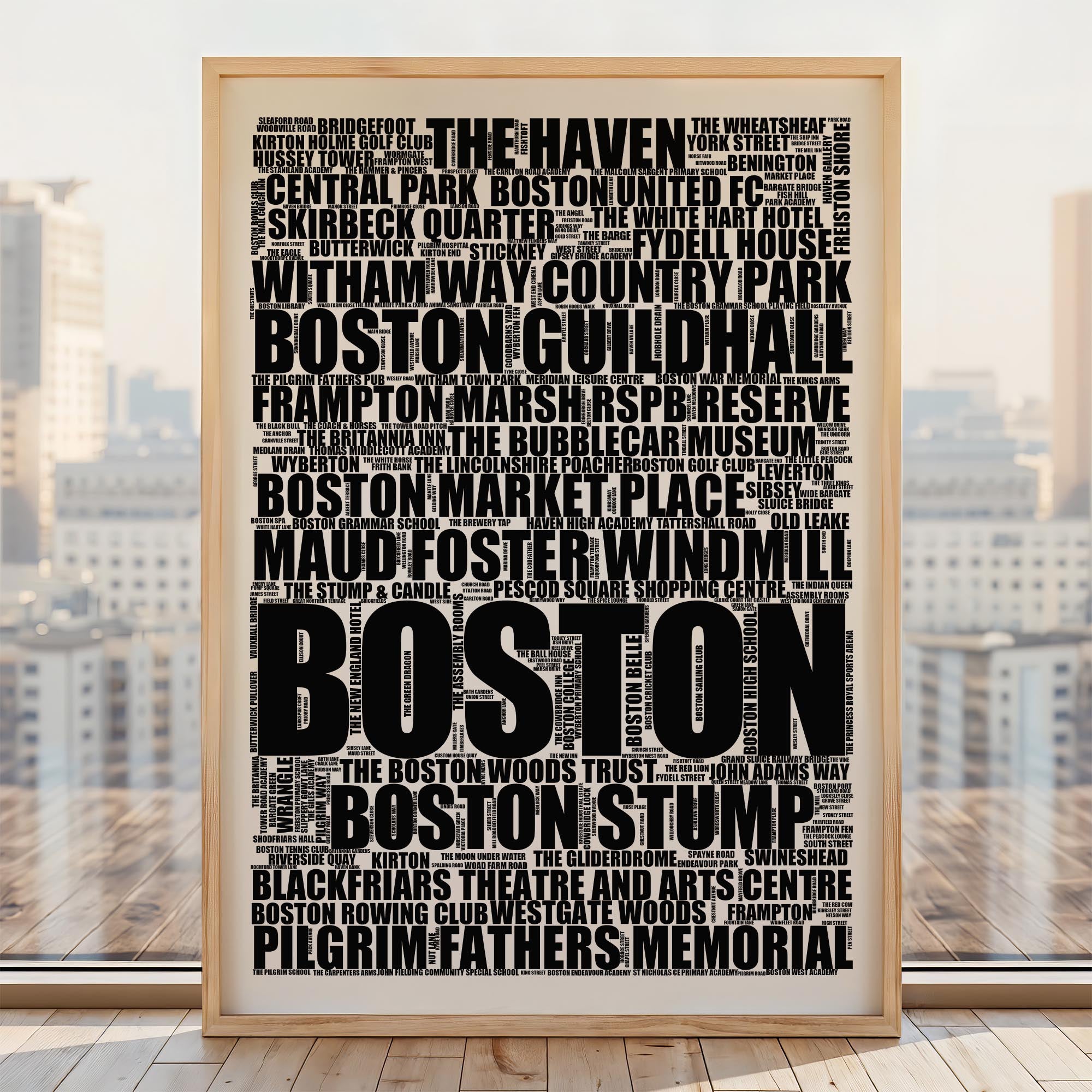 Boston - Premium Typographic Word Cloud Prints, Posters & Gifts