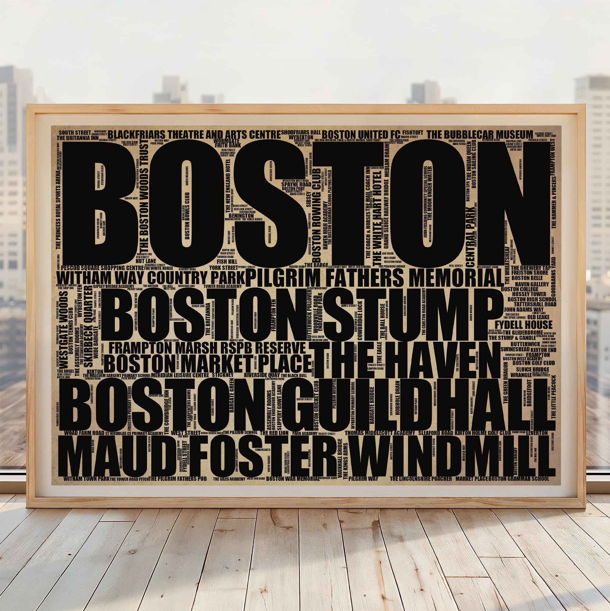 Boston - Premium Typographic Word Cloud Prints, Posters & Gifts