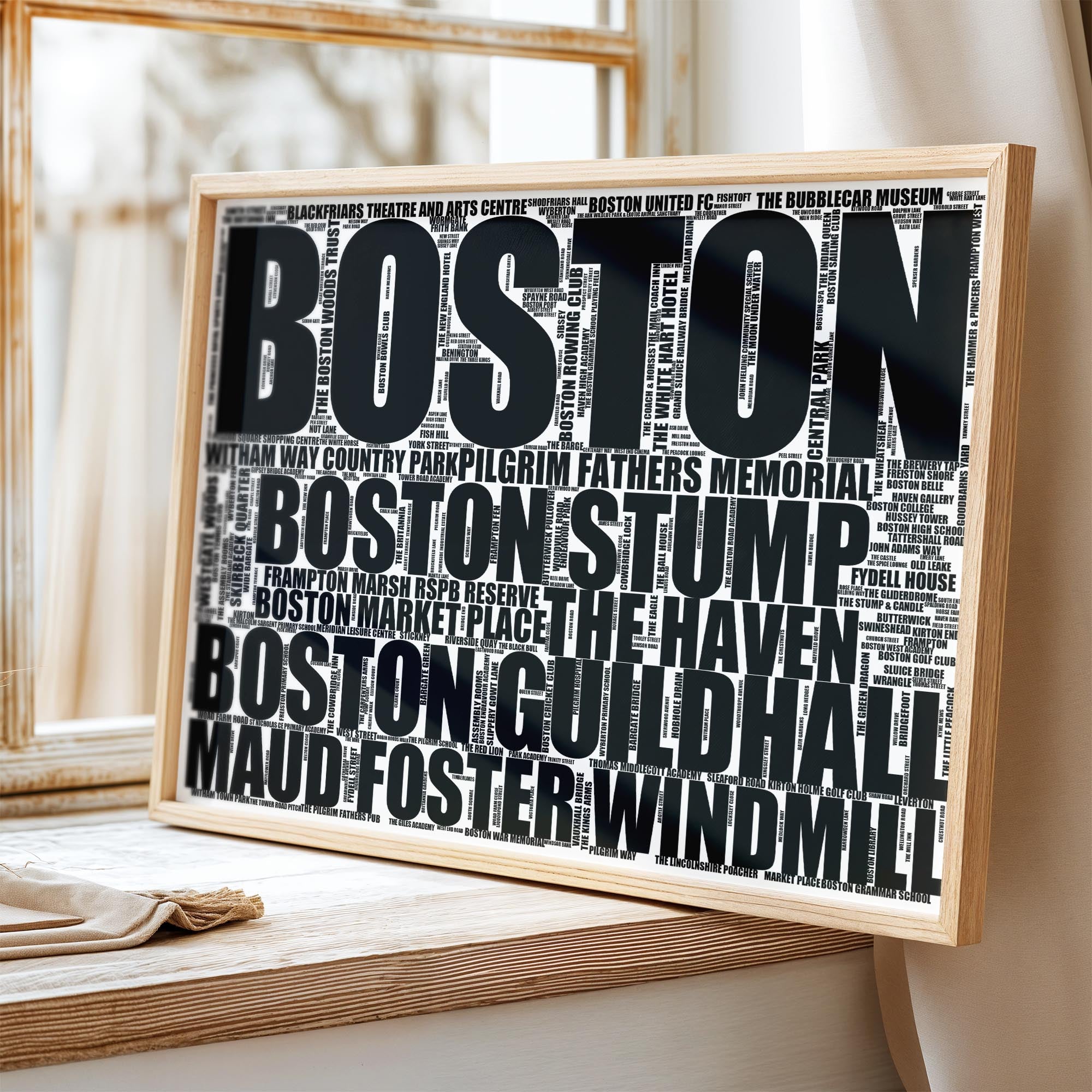 Boston - Premium Typographic Word Cloud Prints, Posters & Gifts