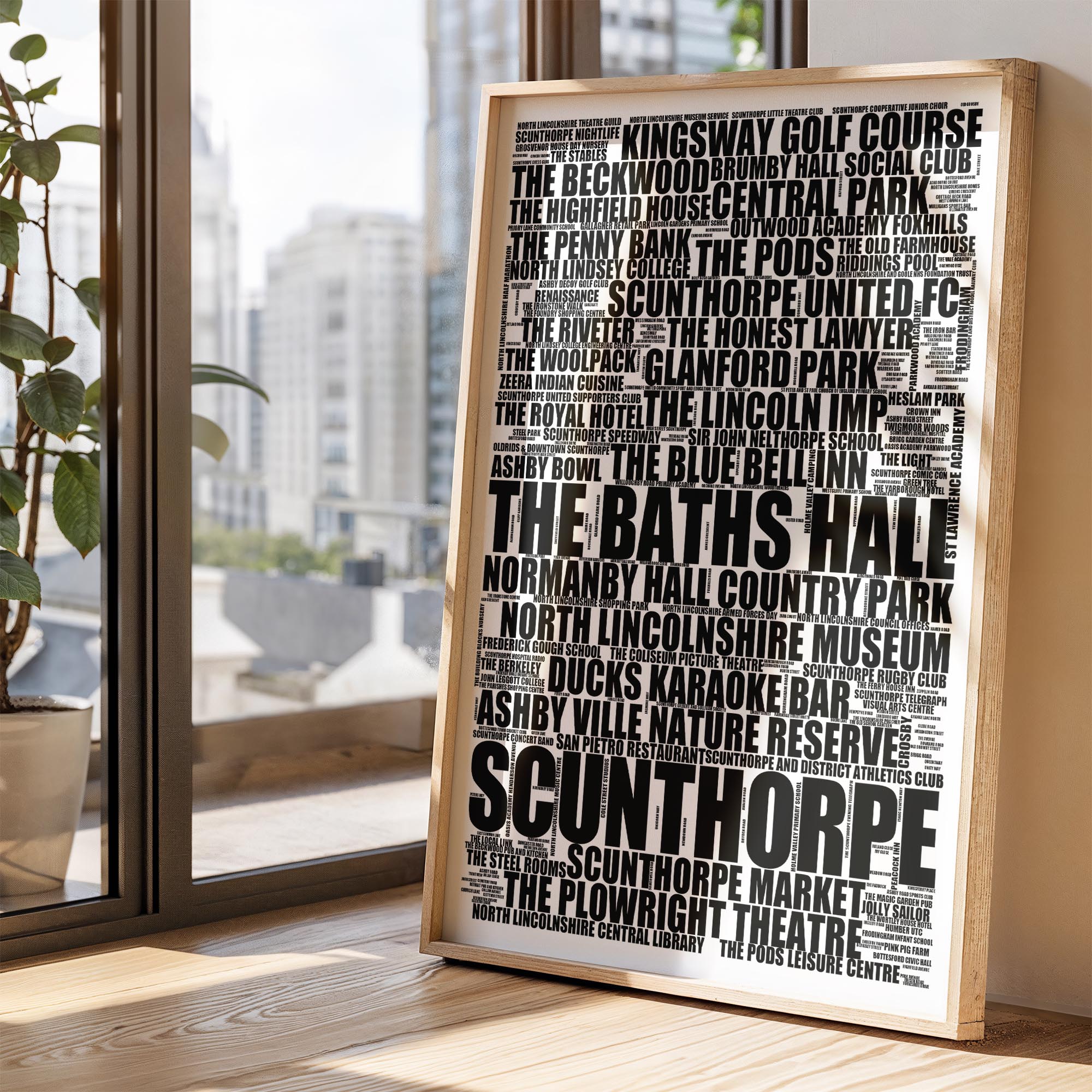 Scunthorpe - Premium Typographic Word Cloud Prints, Posters & Gifts