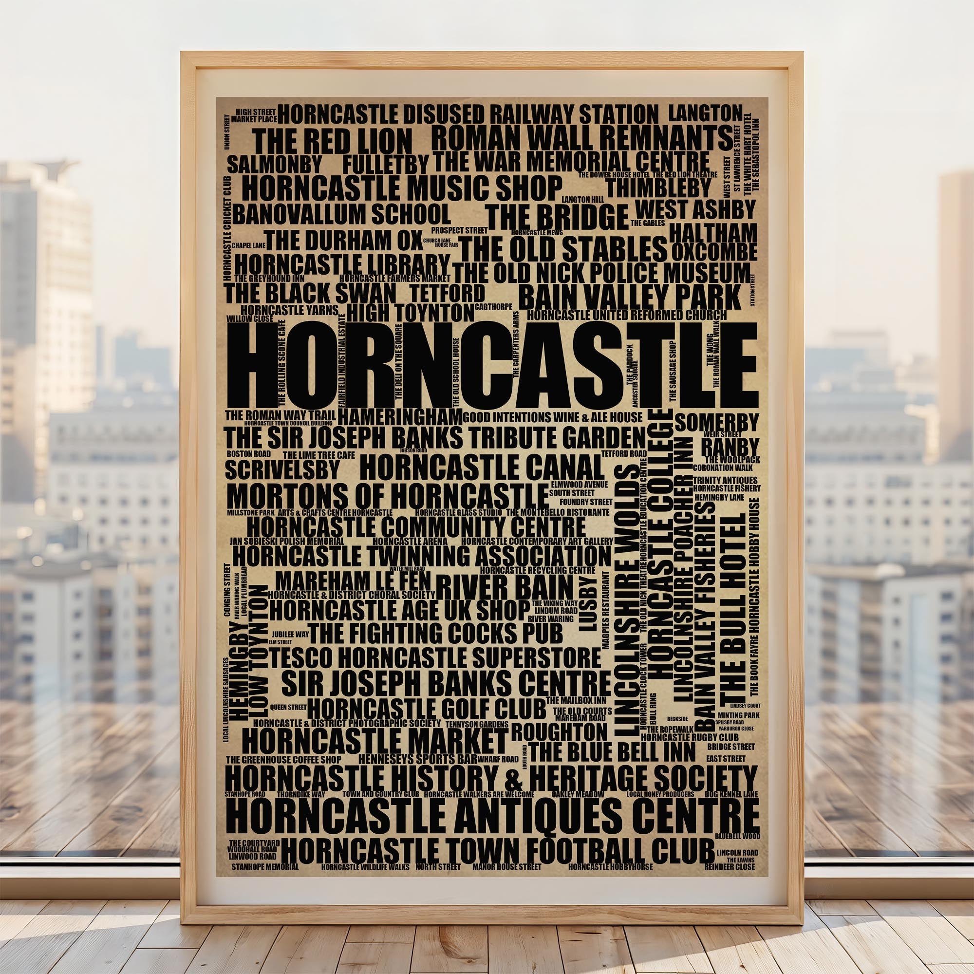 Horncastle - Premium Typographic Word Cloud Prints, Posters & Gifts