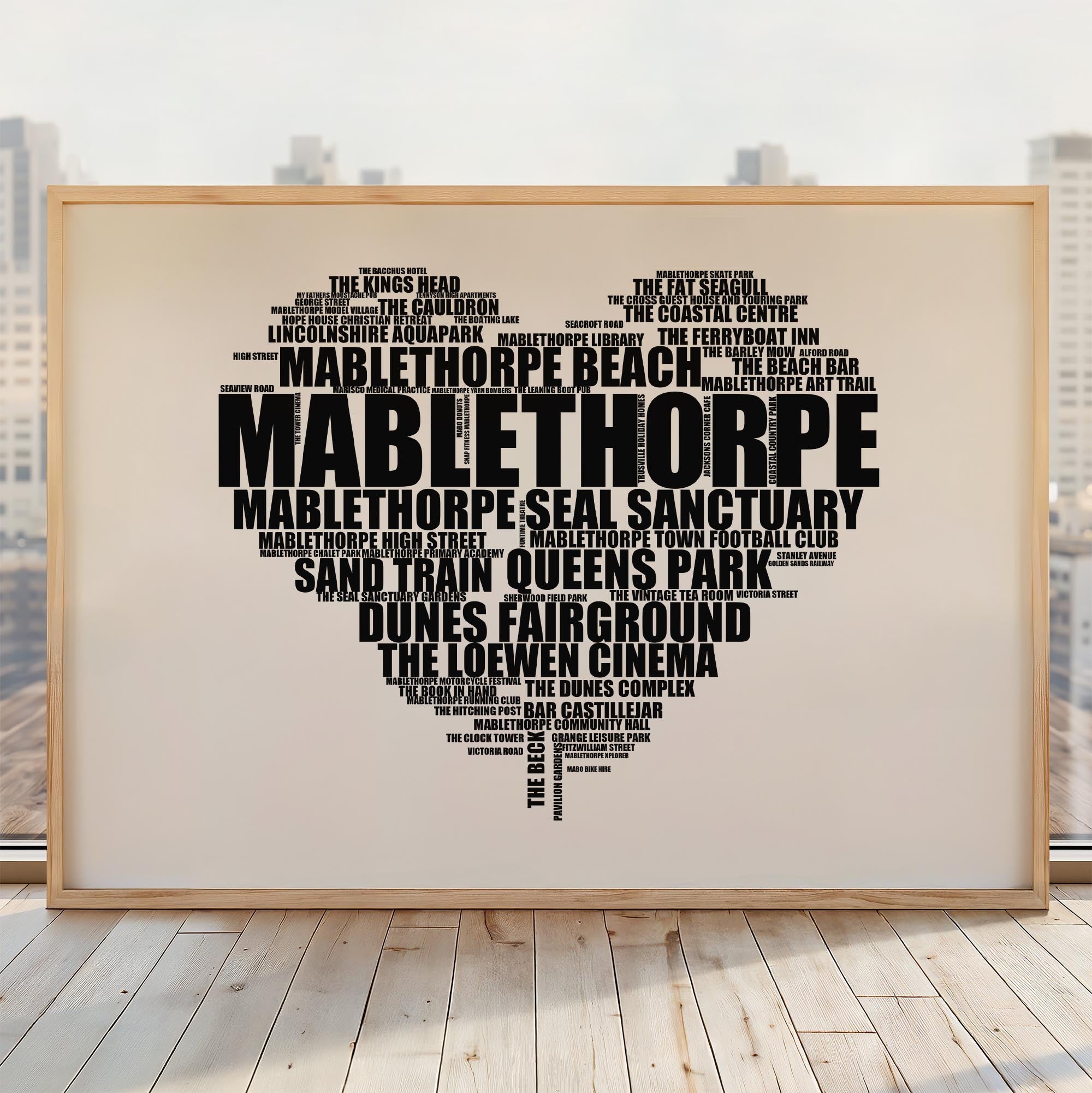 Mablethorpe - Premium Typographic Word Cloud Prints, Posters & Gifts