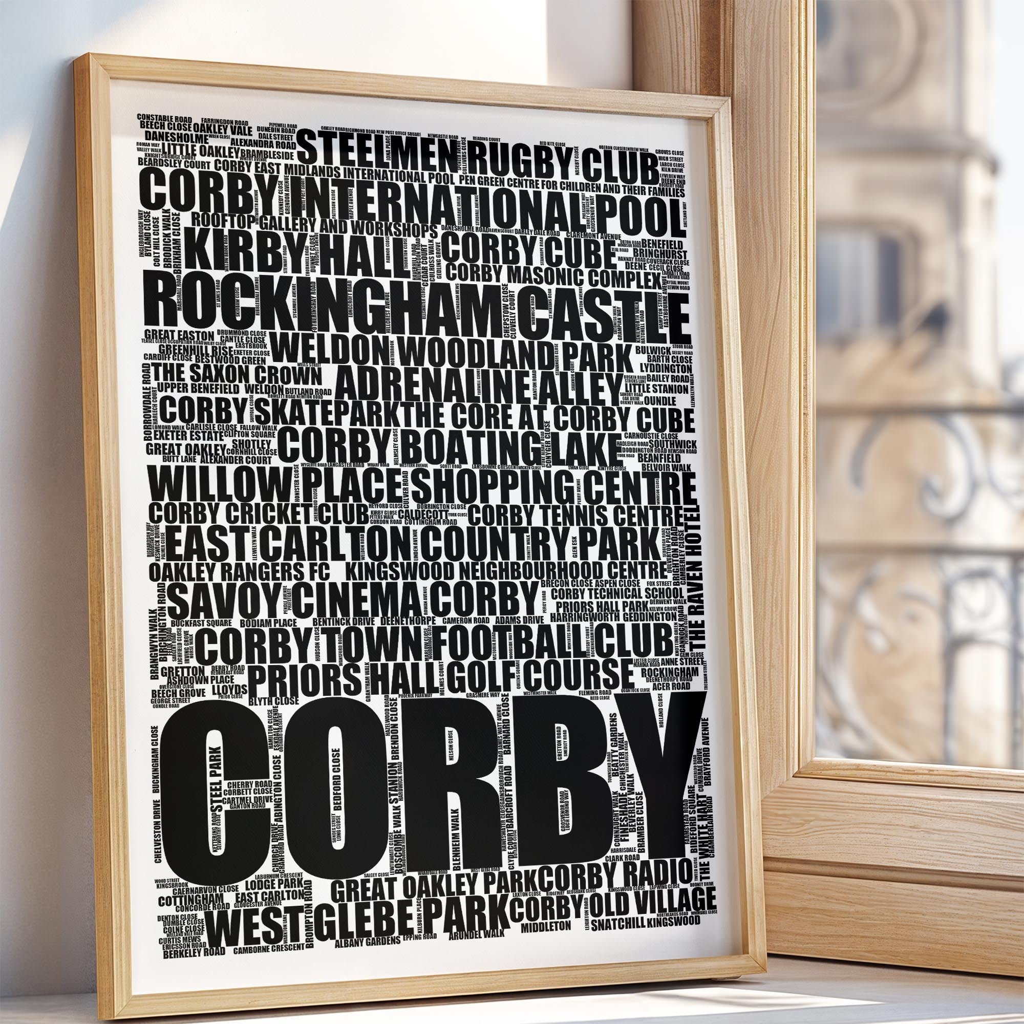 Corby - Premium Typographic Word Cloud Prints, Posters & Gifts