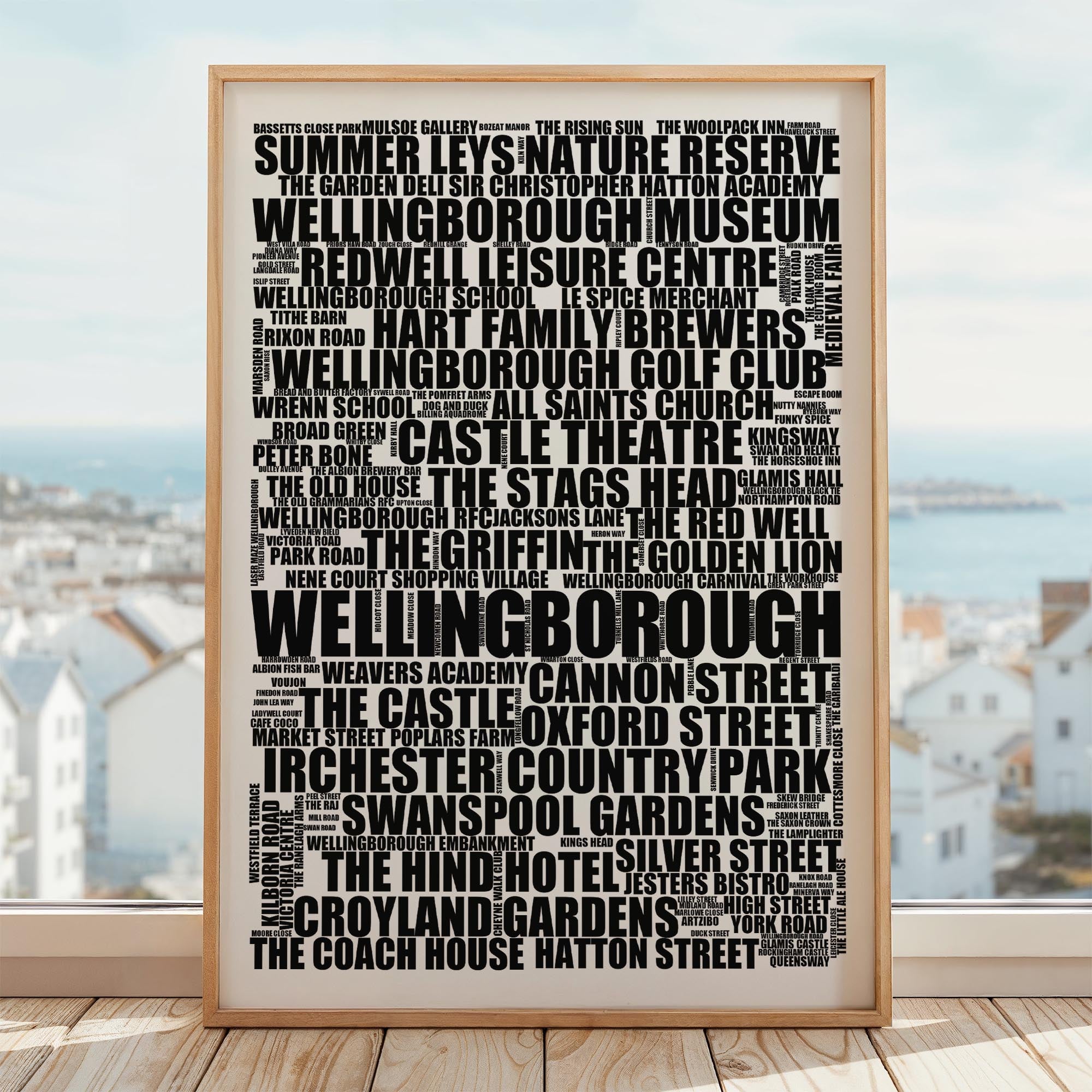 Wellingborough - Premium Typographic Word Cloud Prints, Posters & Gifts