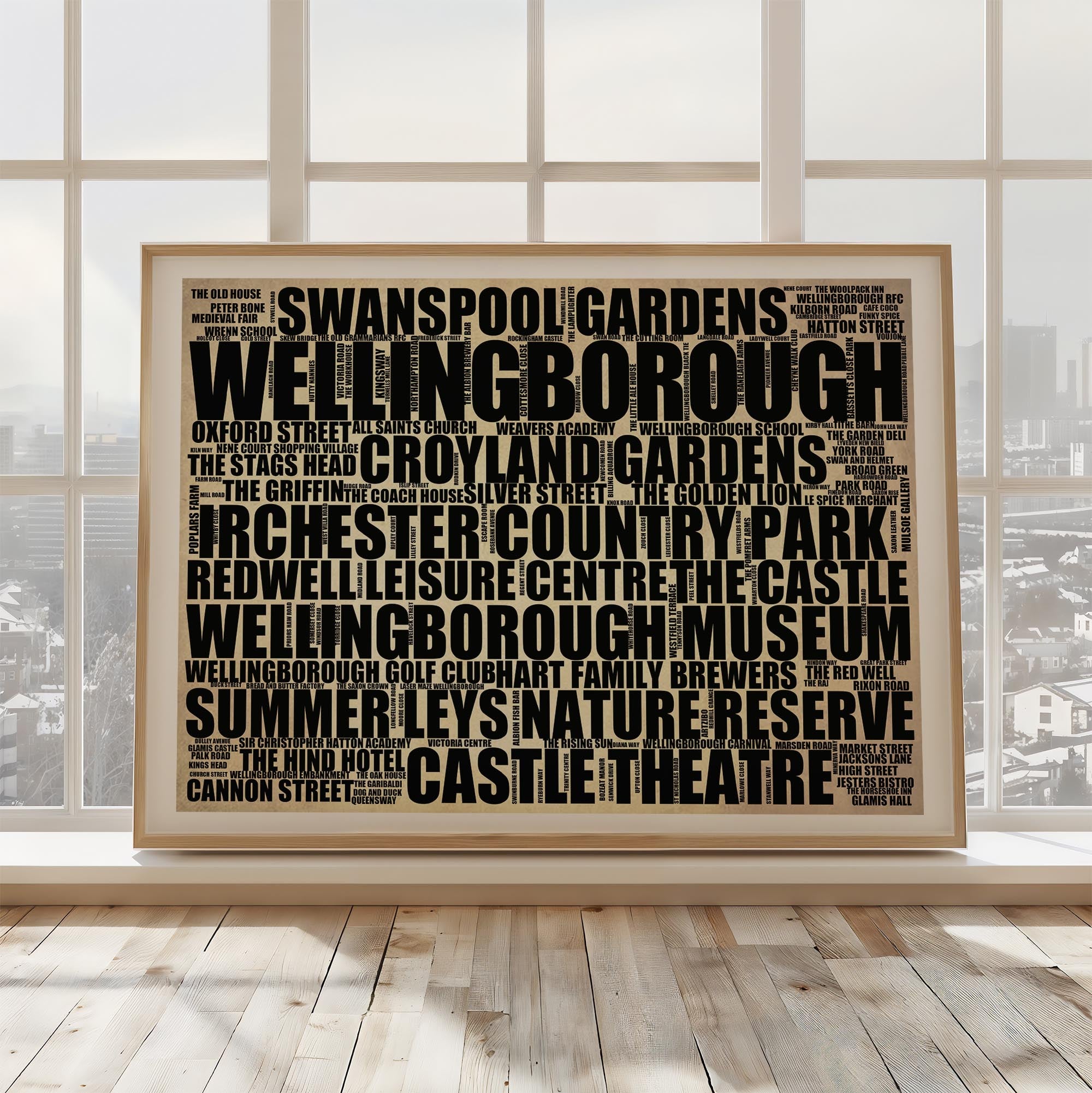 Wellingborough - Premium Typographic Word Cloud Prints, Posters & Gifts