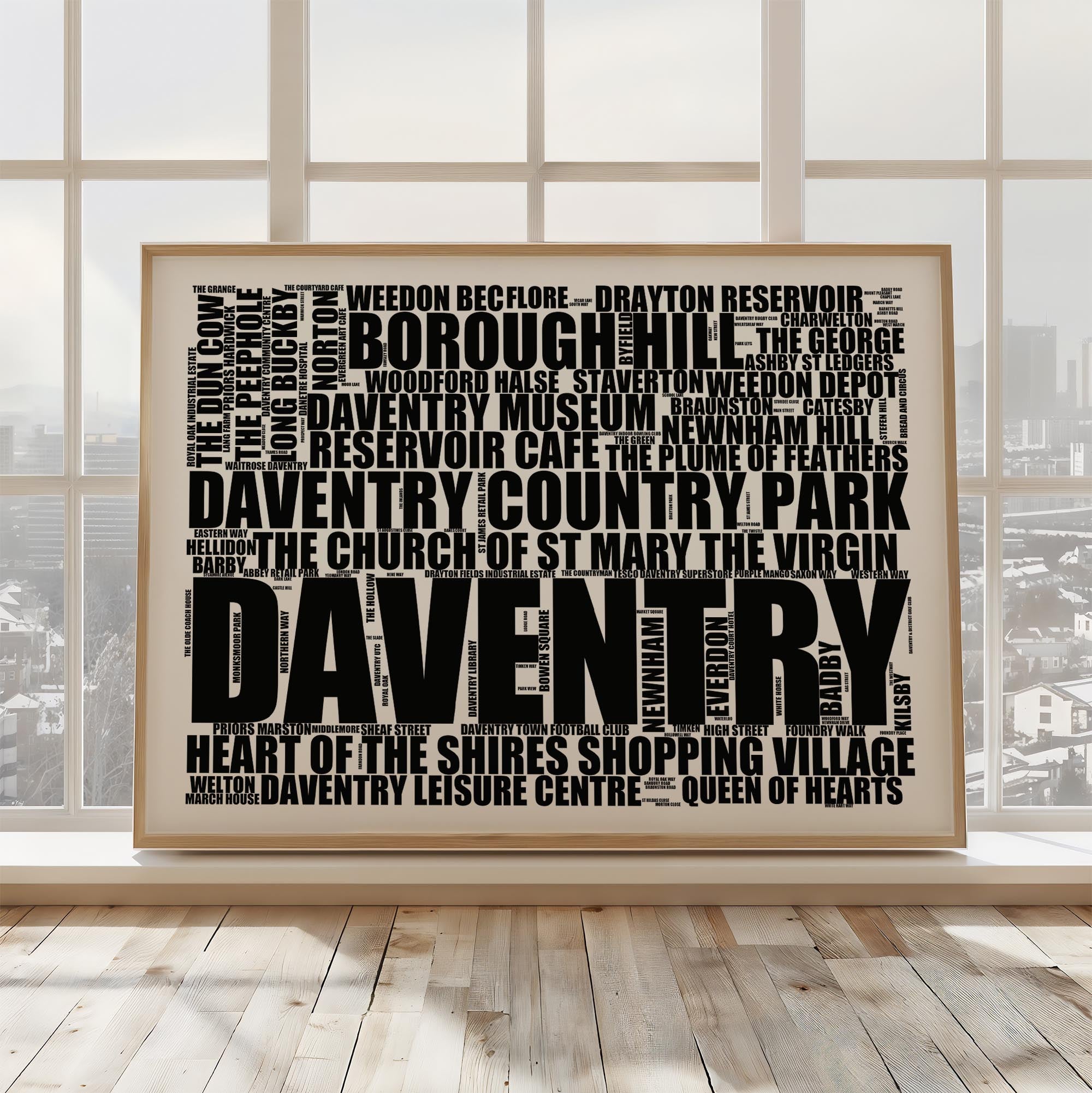 Daventry - Premium Typographic Word Cloud Prints, Posters & Gifts