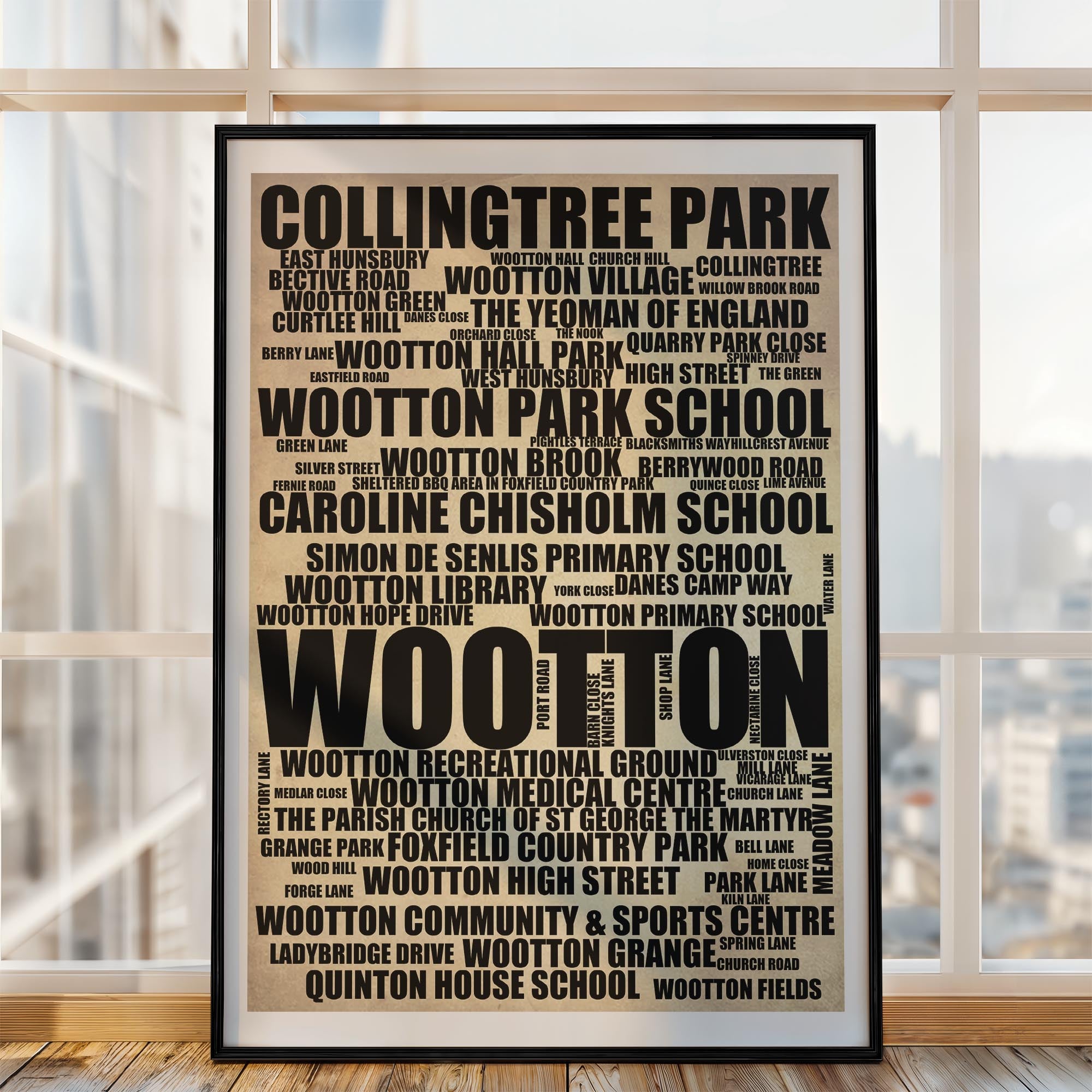 Wootton - Premium Typographic Word Cloud Prints, Posters & Gifts