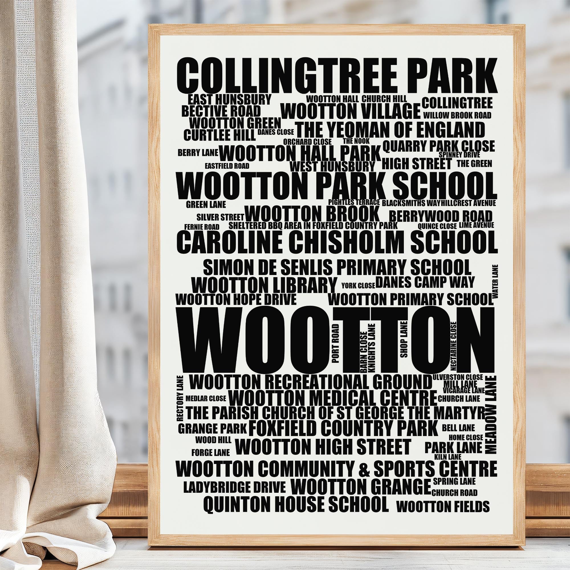 Wootton - Premium Typographic Word Cloud Prints, Posters & Gifts