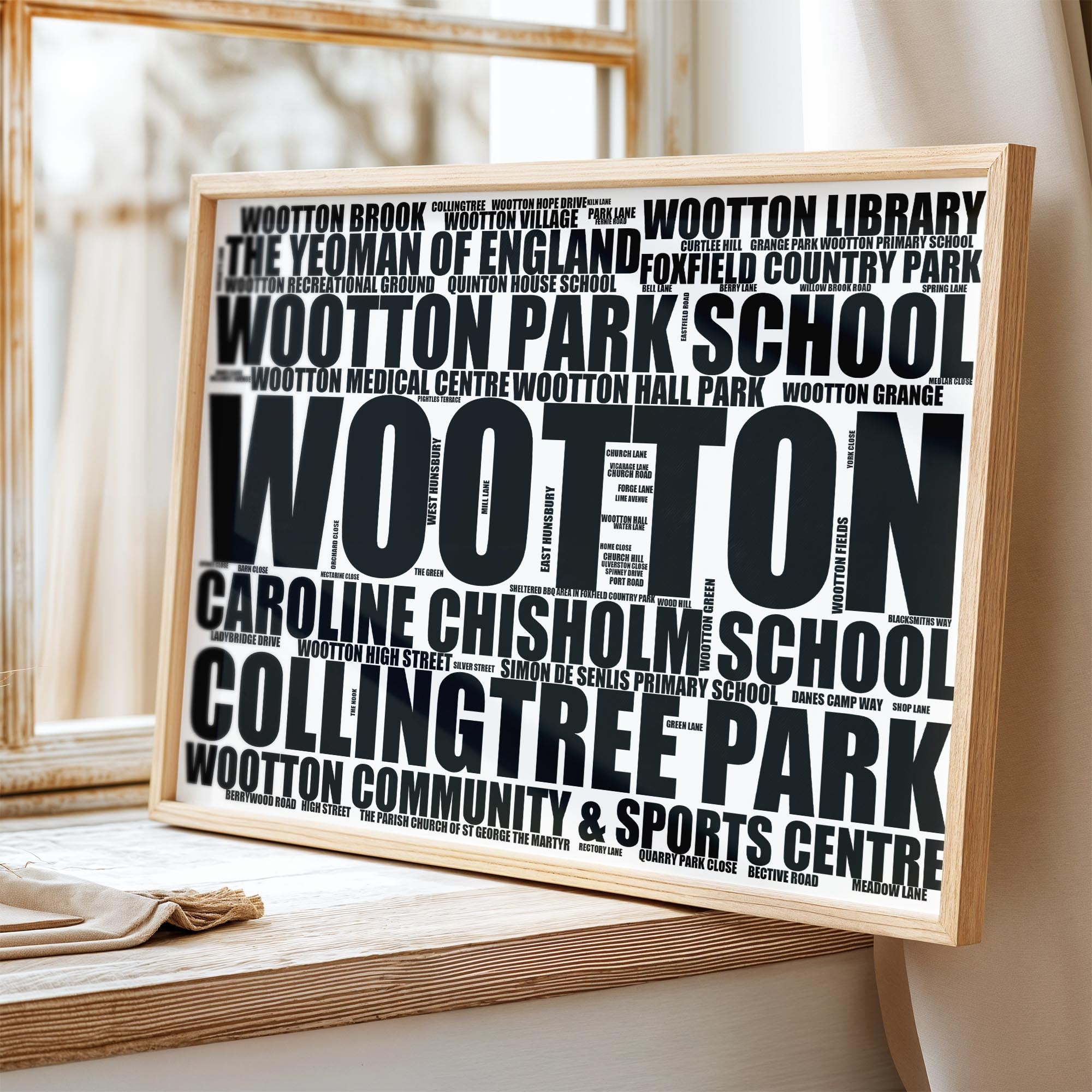 Wootton - Premium Typographic Word Cloud Prints, Posters & Gifts