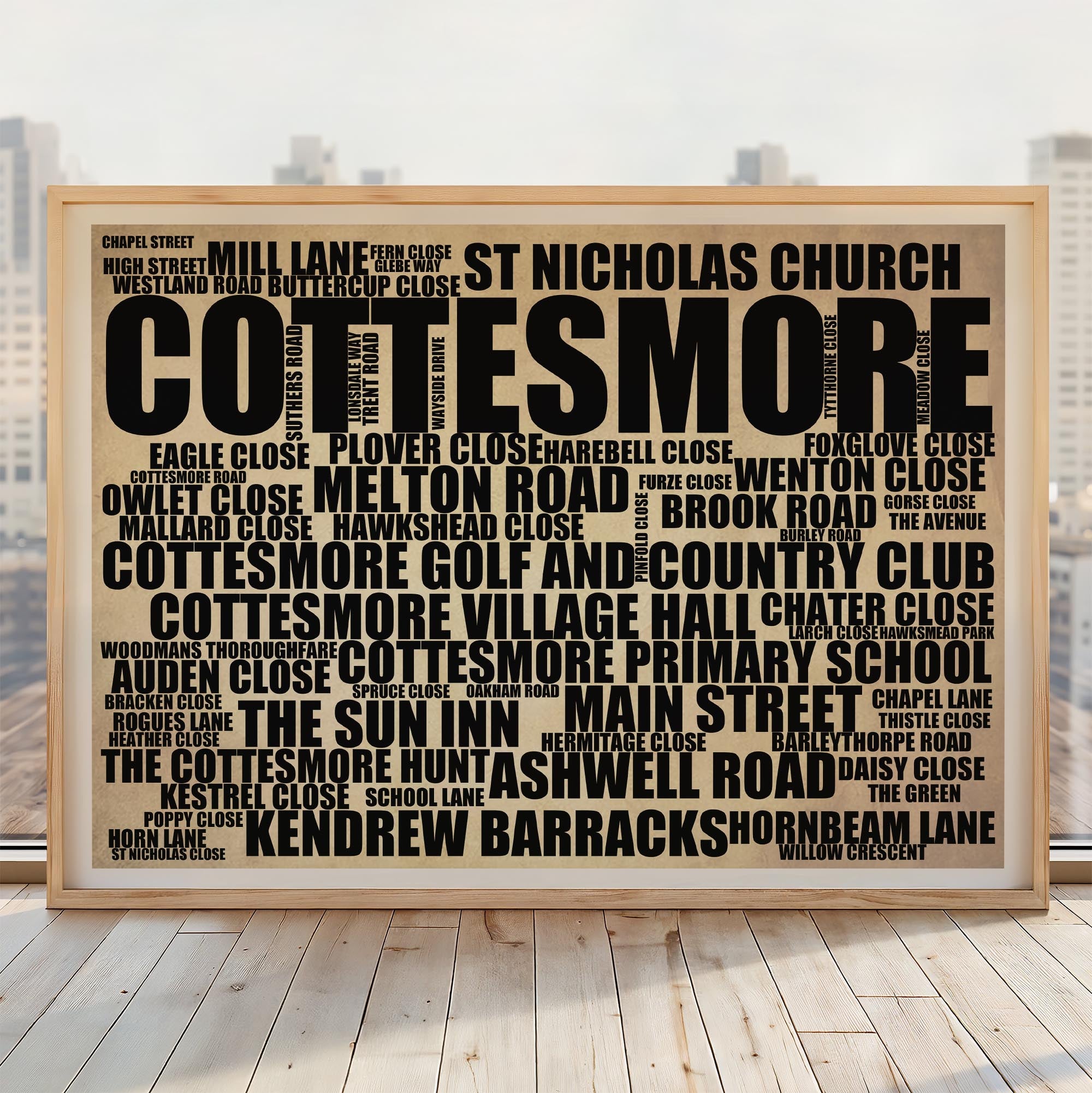 Cottesmore - Premium Typographic Word Cloud Prints, Posters & Gifts