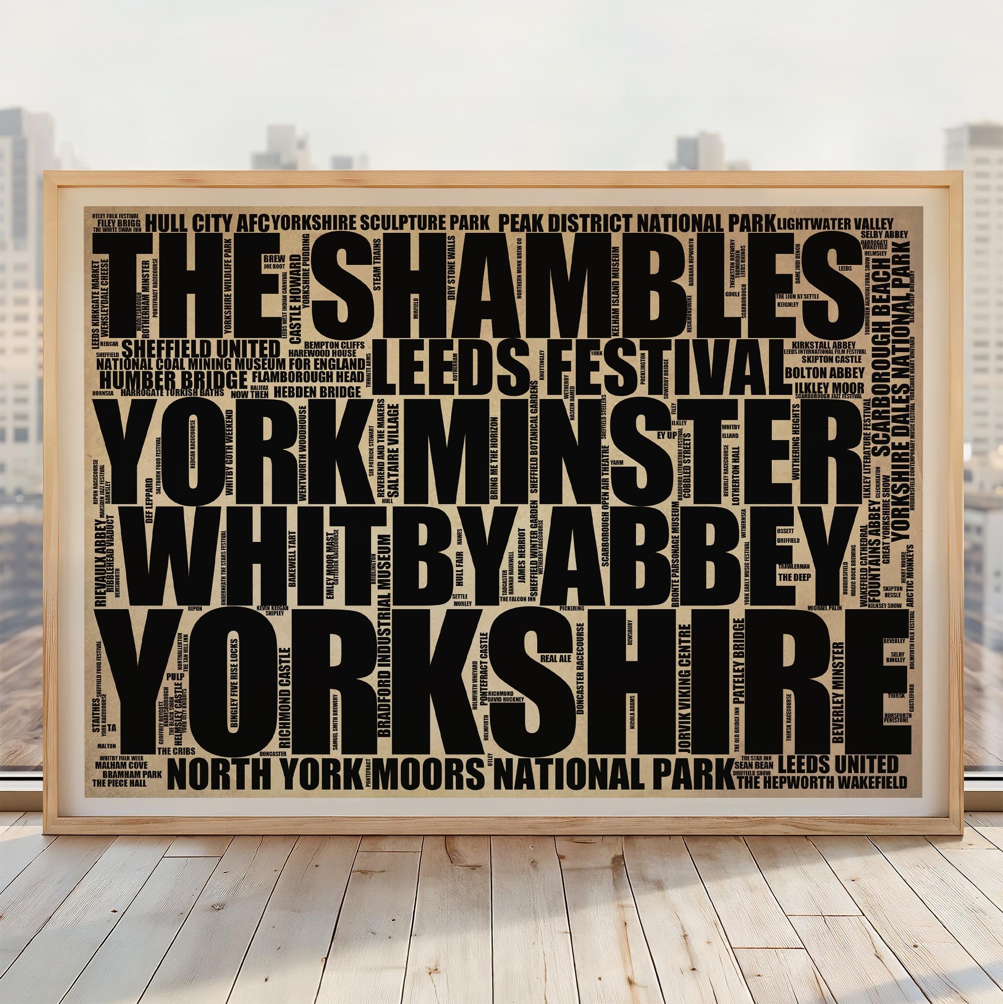 Yorkshire - Premium Typographic Word Cloud Prints, Posters & Gifts