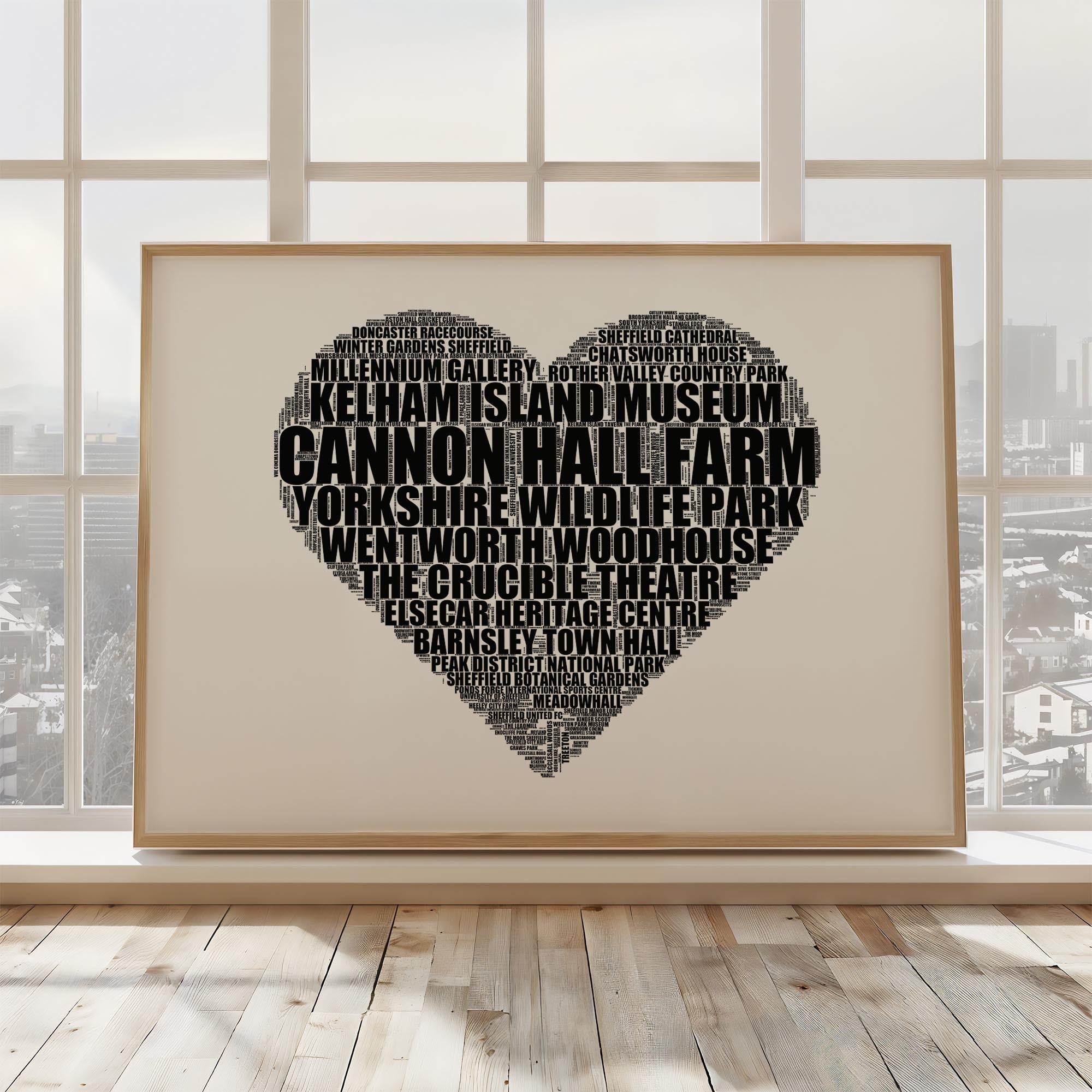 South Yorkshire - Premium Typographic Word Cloud Prints, Posters & Gifts