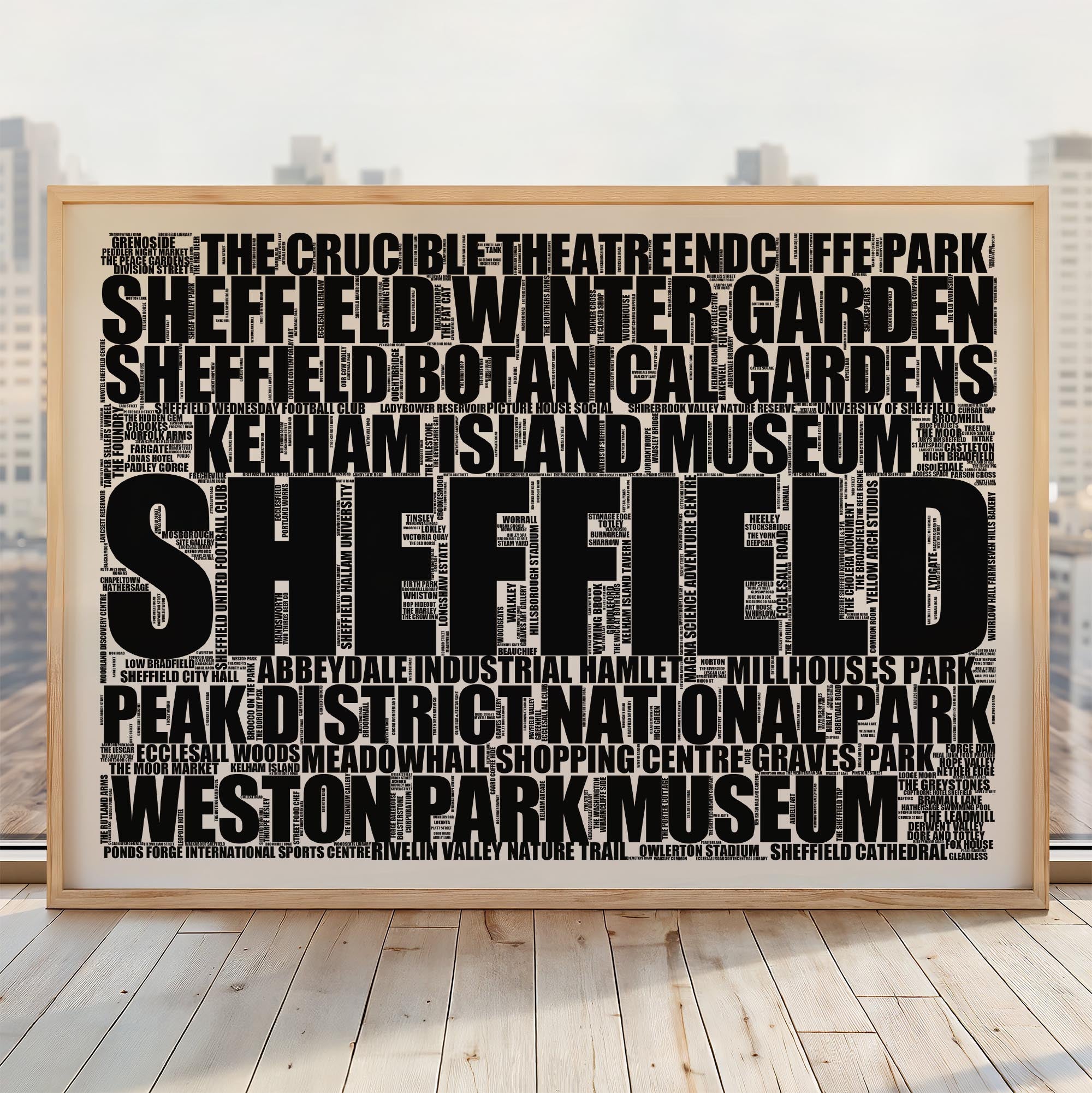 Sheffield - Premium Typographic Word Cloud Prints, Posters & Gifts