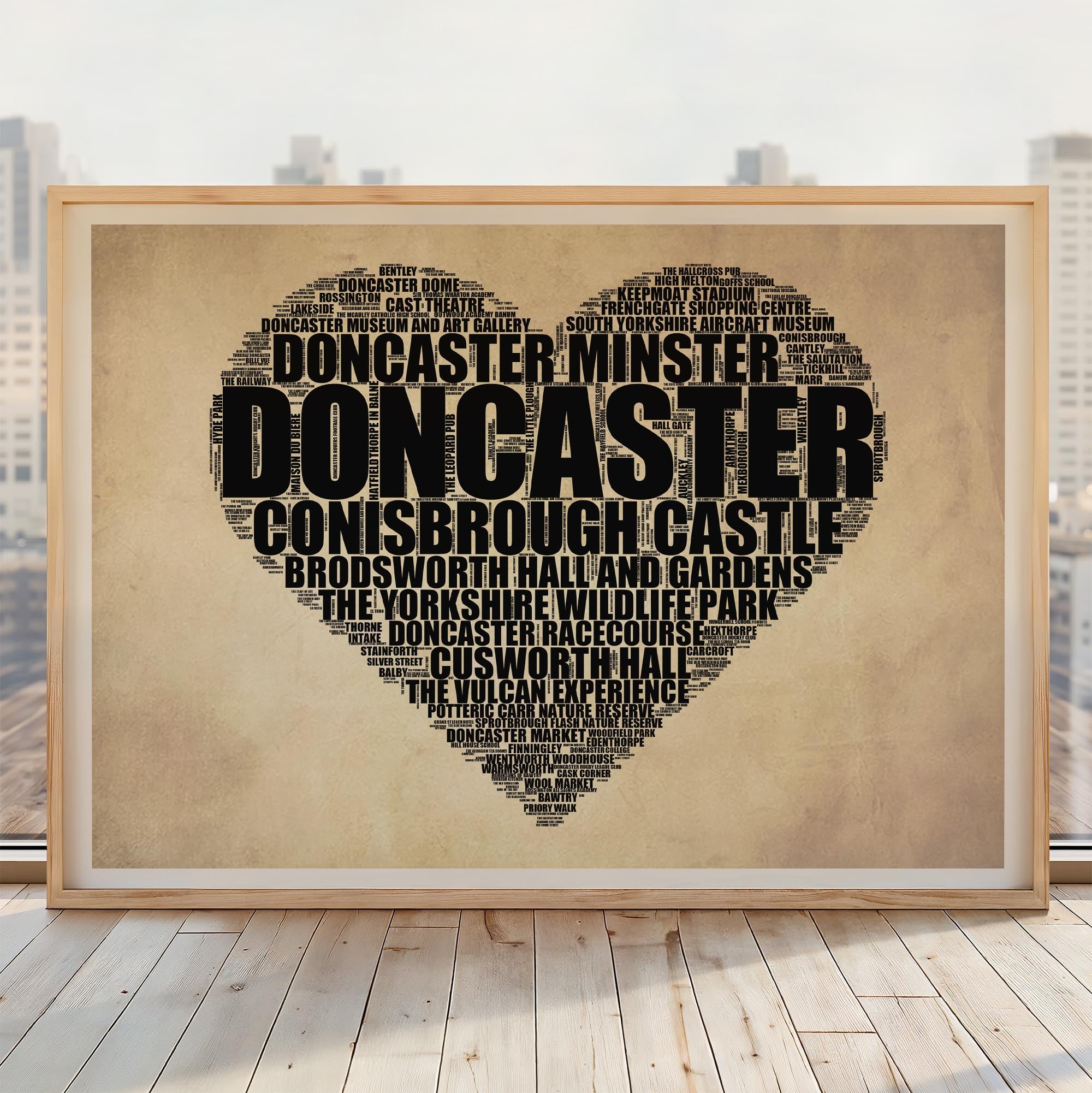 Doncaster - Premium Typographic Word Cloud Prints, Posters & Gifts