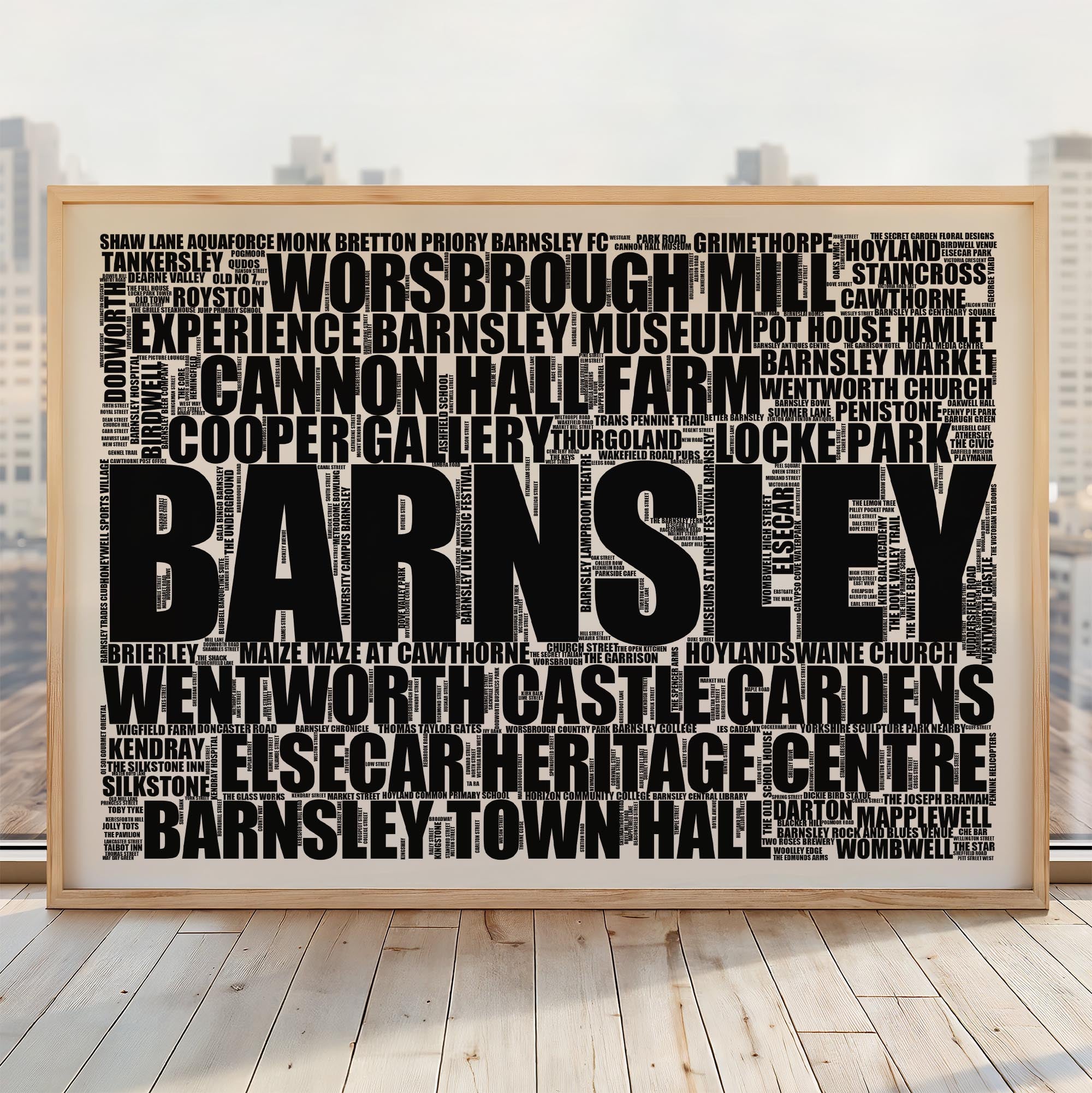 Barnsley - Premium Typographic Word Cloud Prints, Posters & Gifts