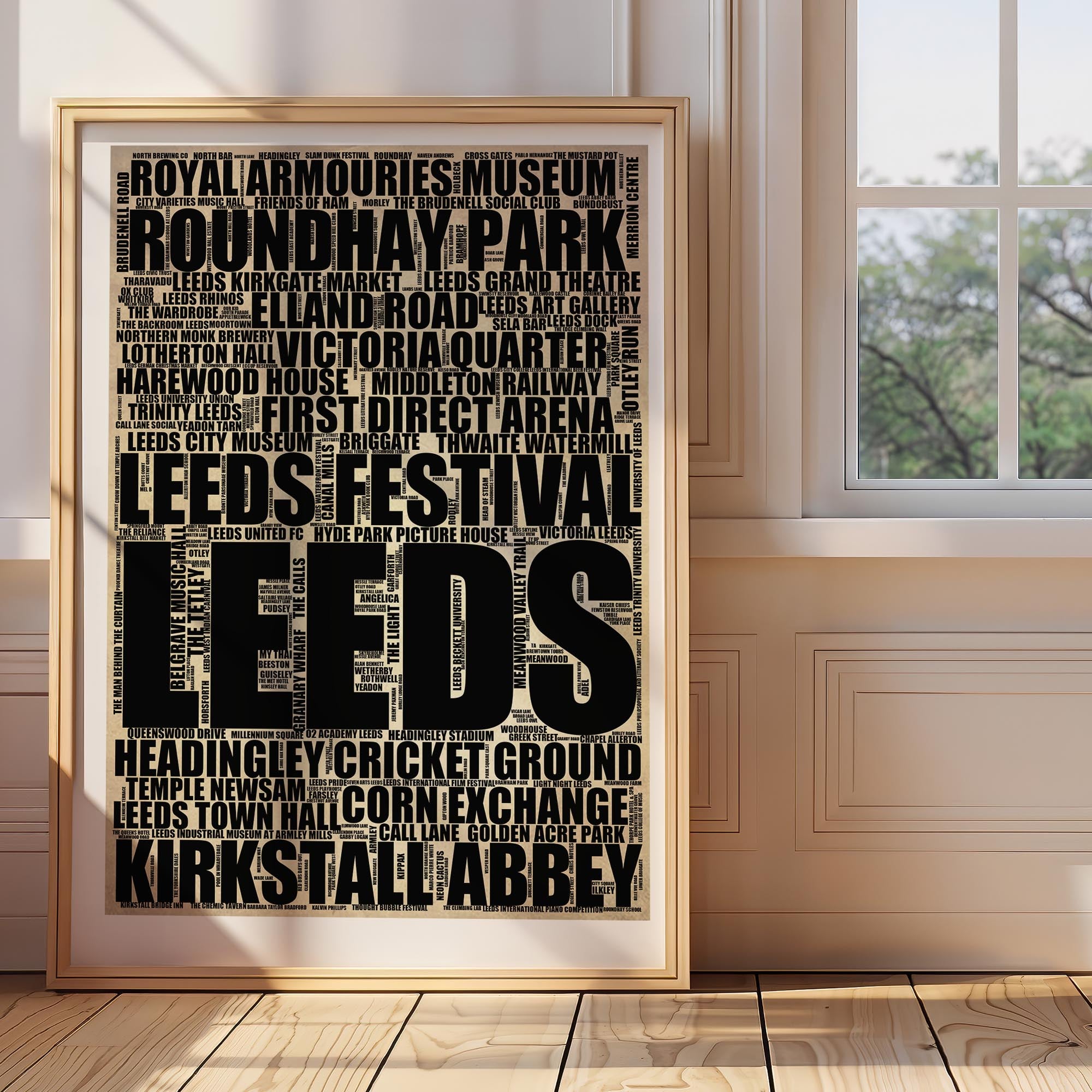 Leeds - Premium Typographic Word Cloud Prints, Posters & Gifts